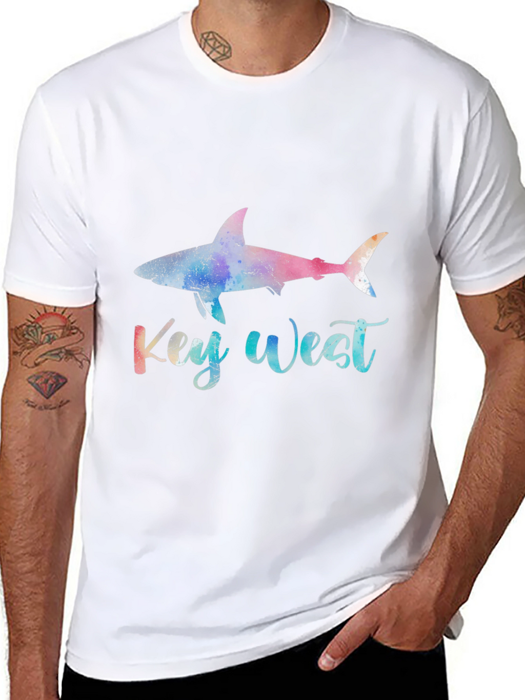 Key West Shark Graphic Tee - Black