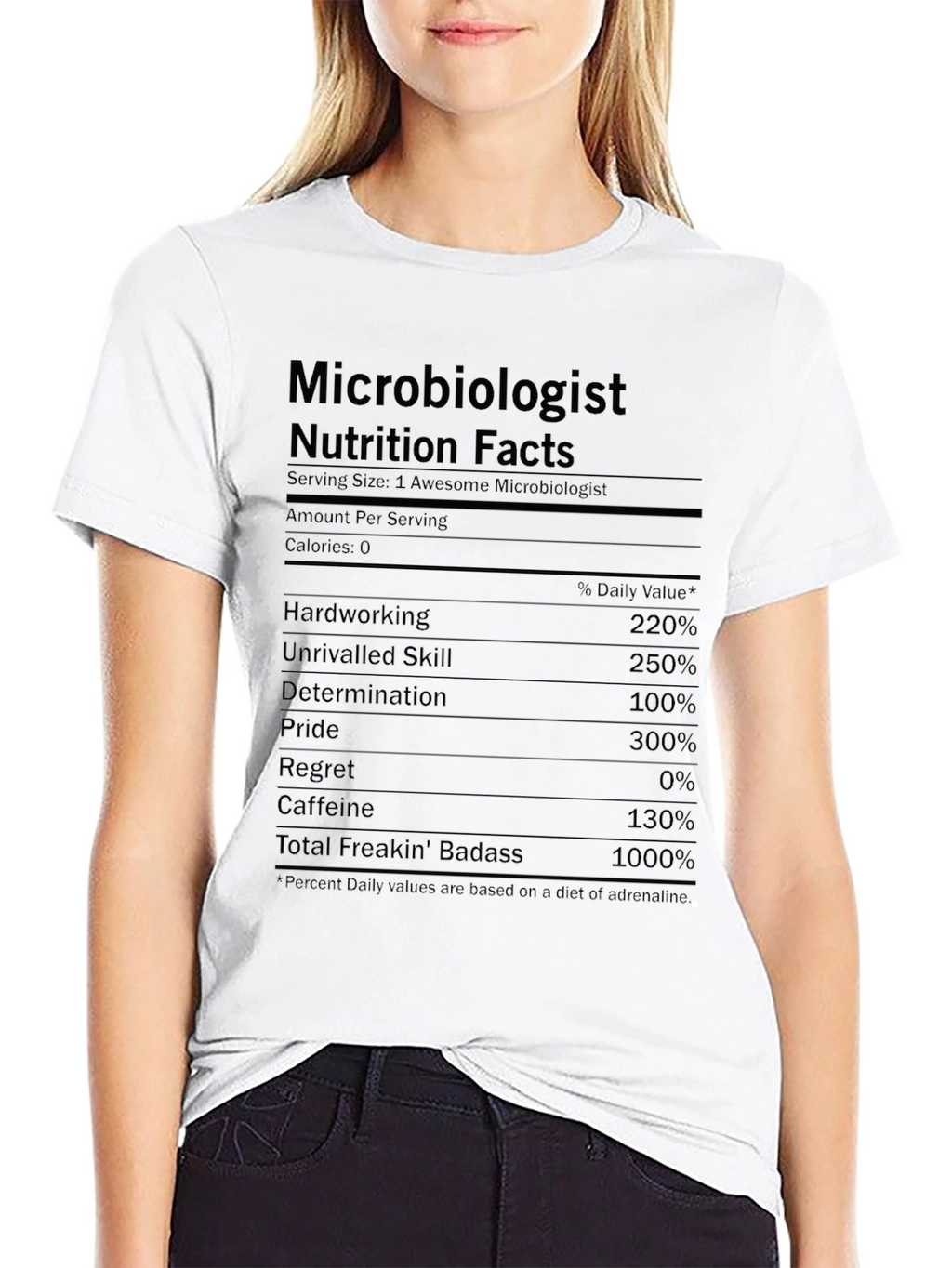 Microbiologist Nutrition Facts T-Shirt - Funny Science Tee