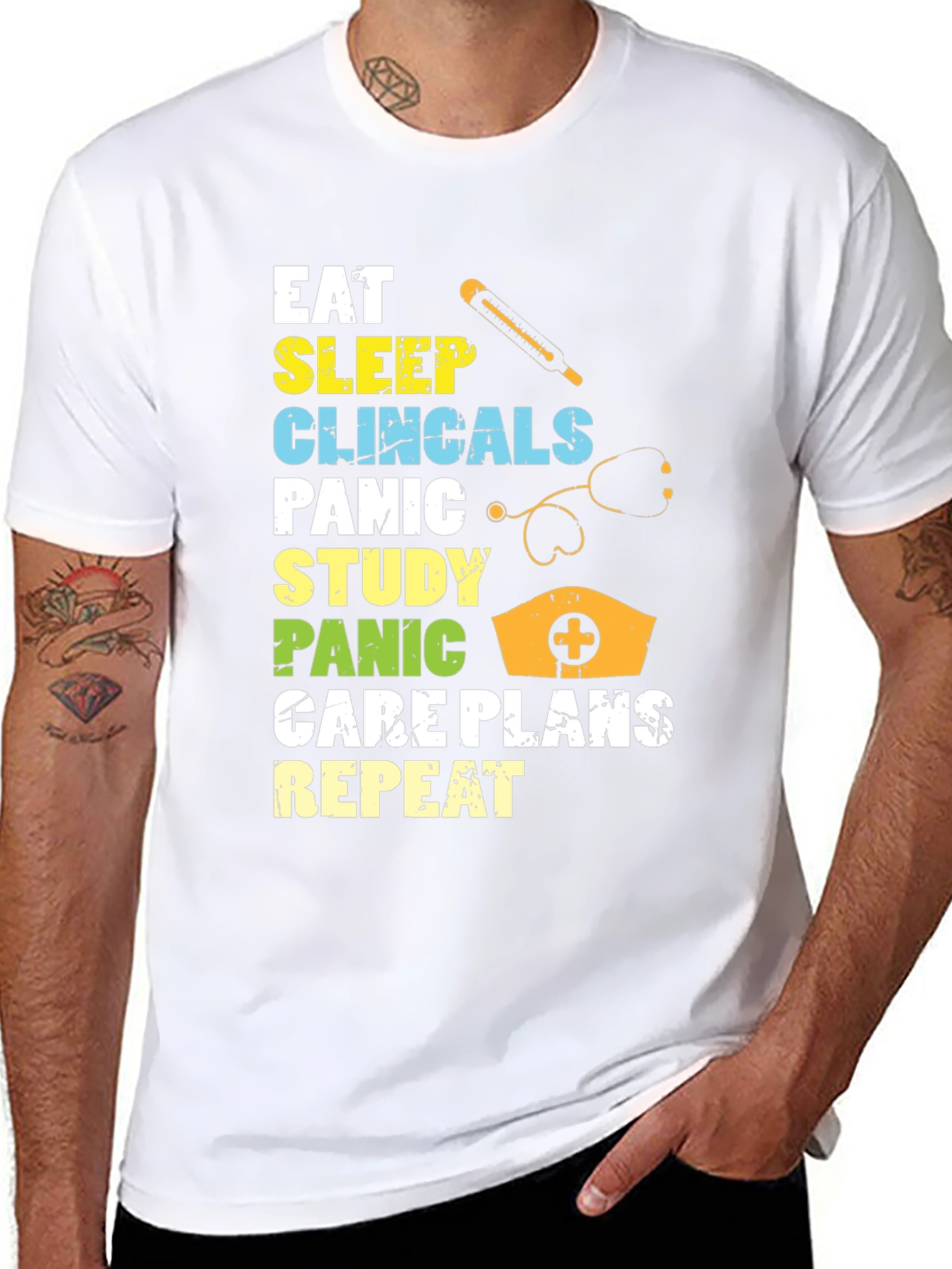 Eat Sleep Clinicals Repeat Graphic T-Shirt