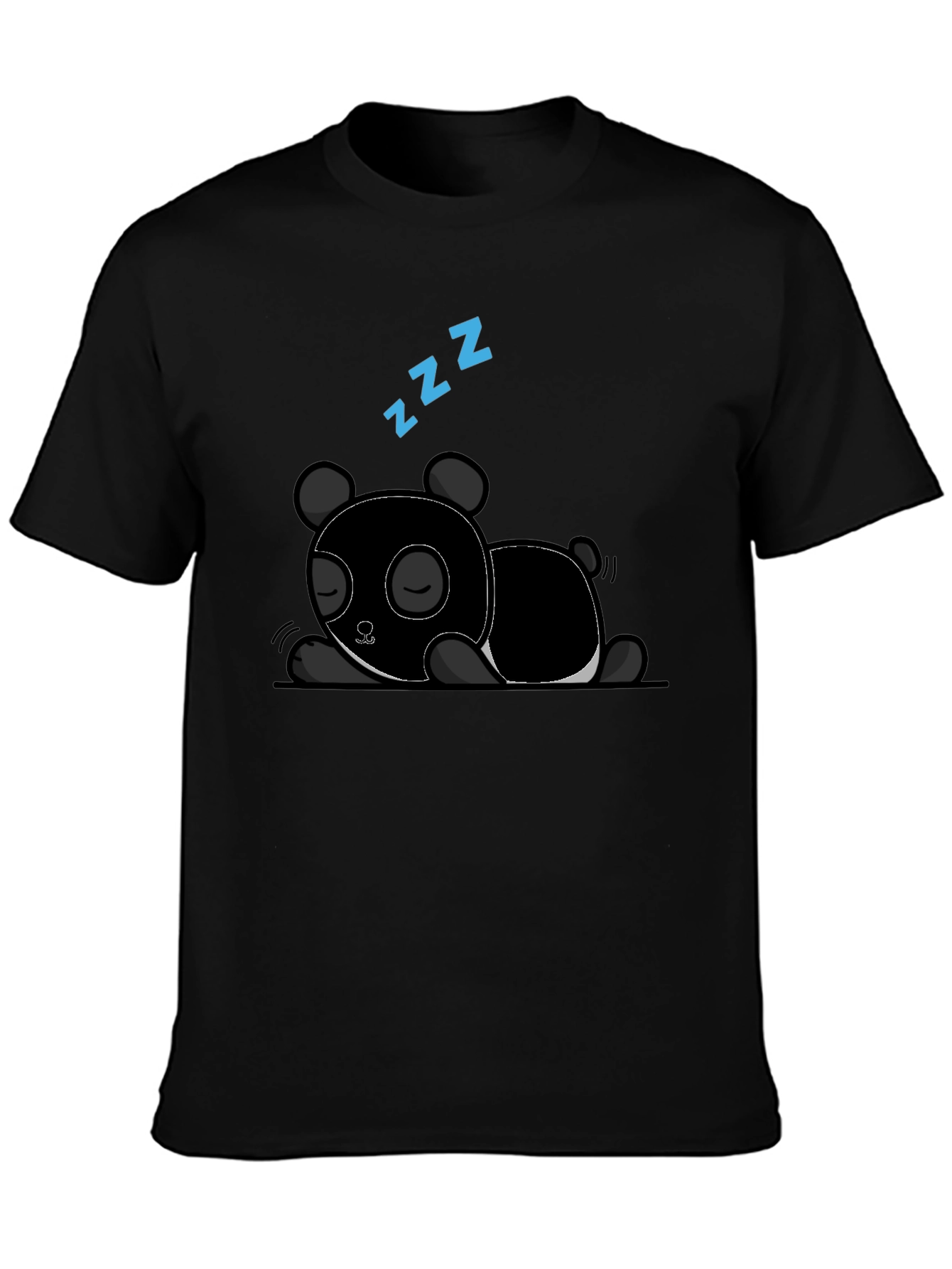 Sleeping Panda Graphic Tee - Black Cotton T-Shirt