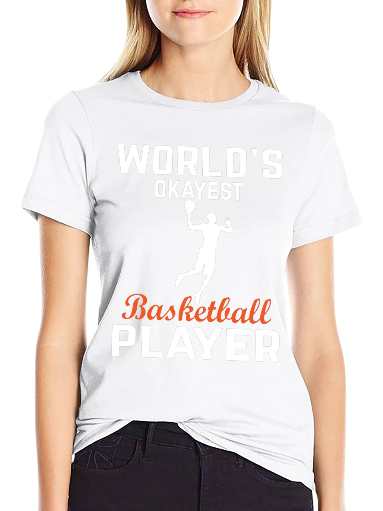 Worlds Okayest Basketball Player Black Graphic Tee