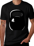Kettlebell Graphic Tee - Black Cotton Fitness Shirt