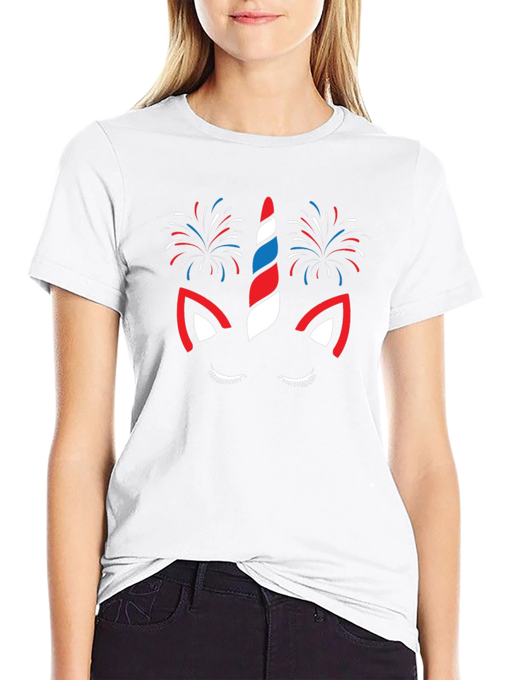 Patriotic Unicorn Fireworks Graphic Tee