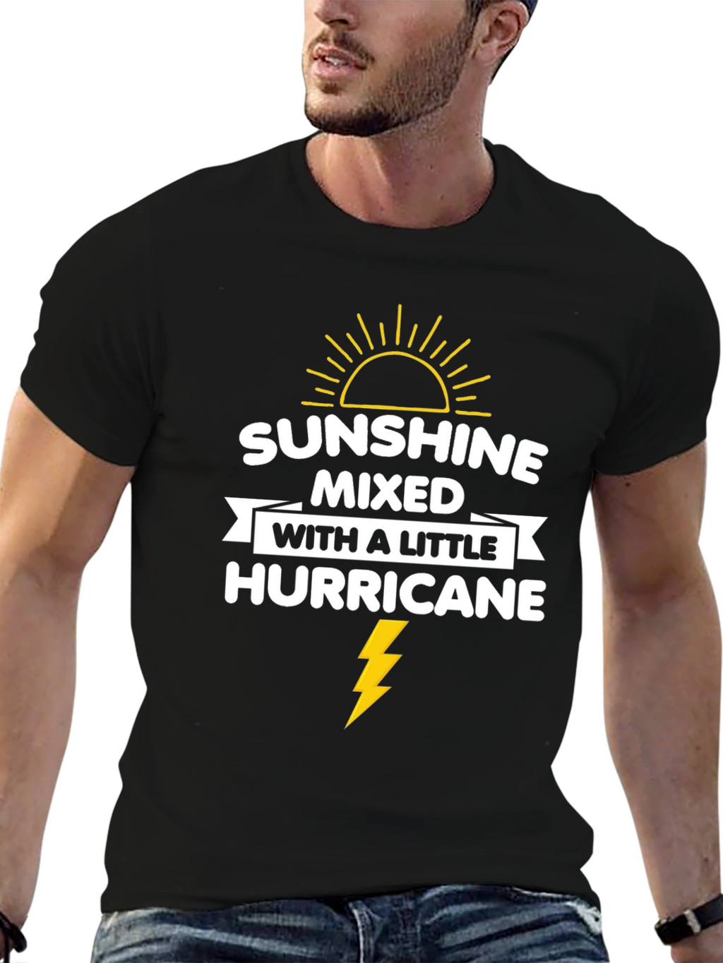Sunshine Hurricane Graphic Tee - Mens Black T-Shirt