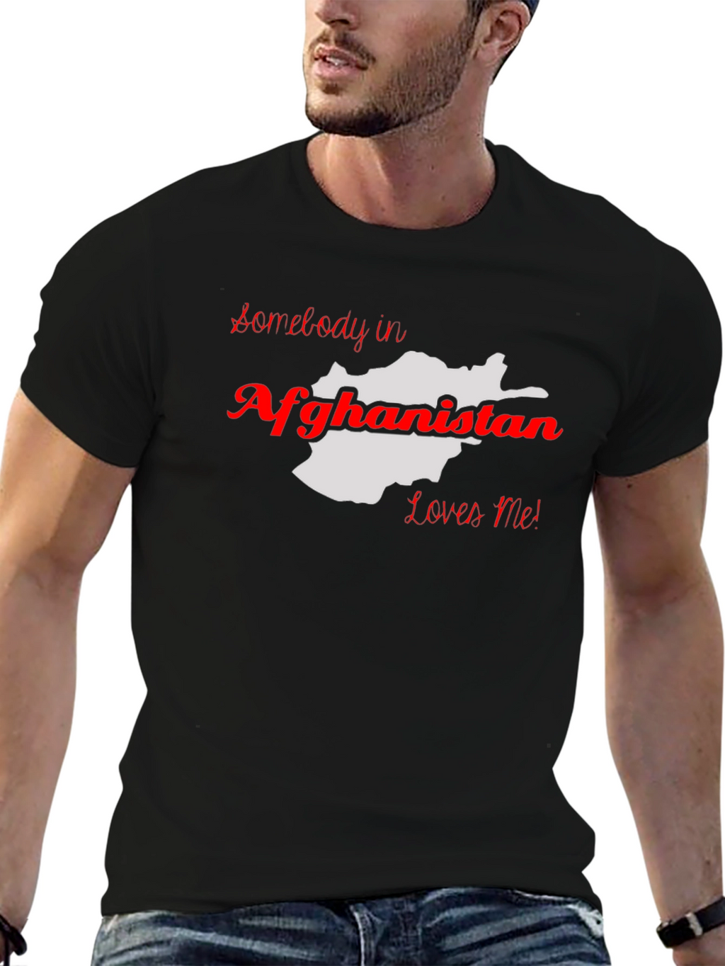 Afghanistan Love T-Shirt - Black Cotton Graphic Tee