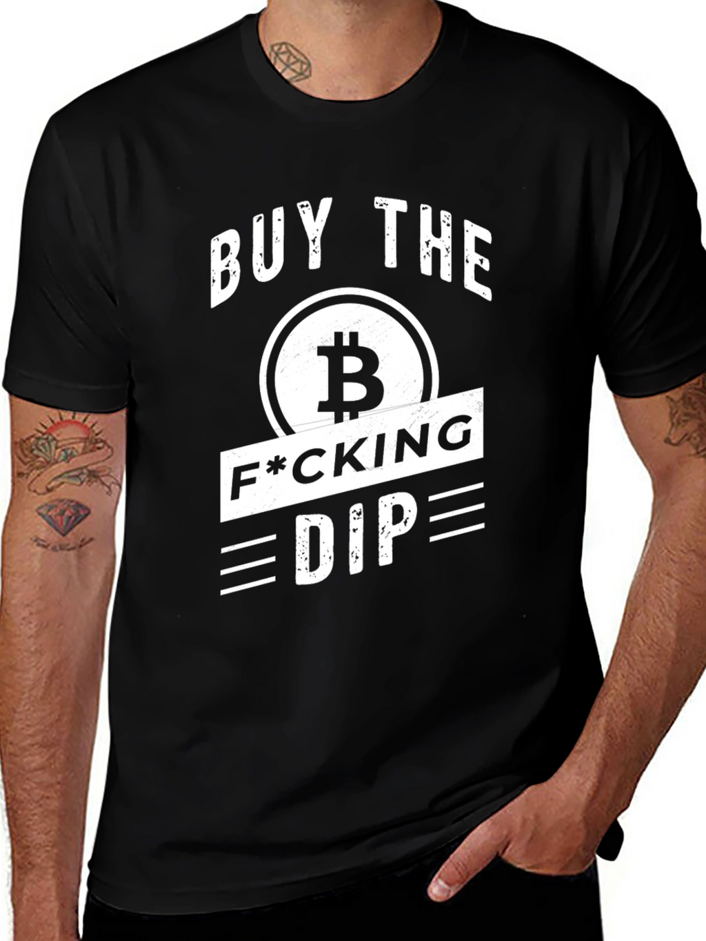 Buy the Dip Crypto Bitcoin Black T-Shirt