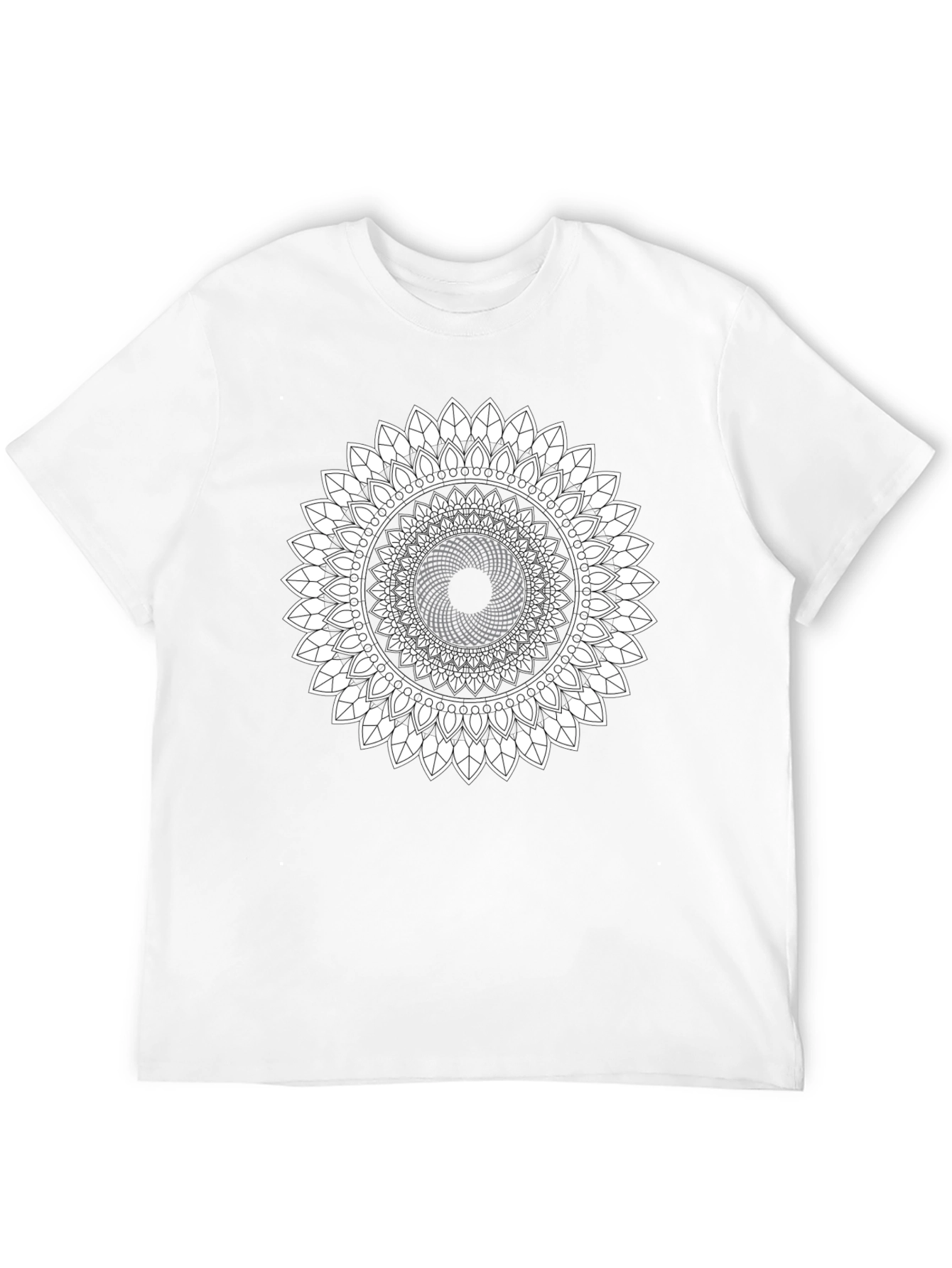Black Tee with Mandala Design