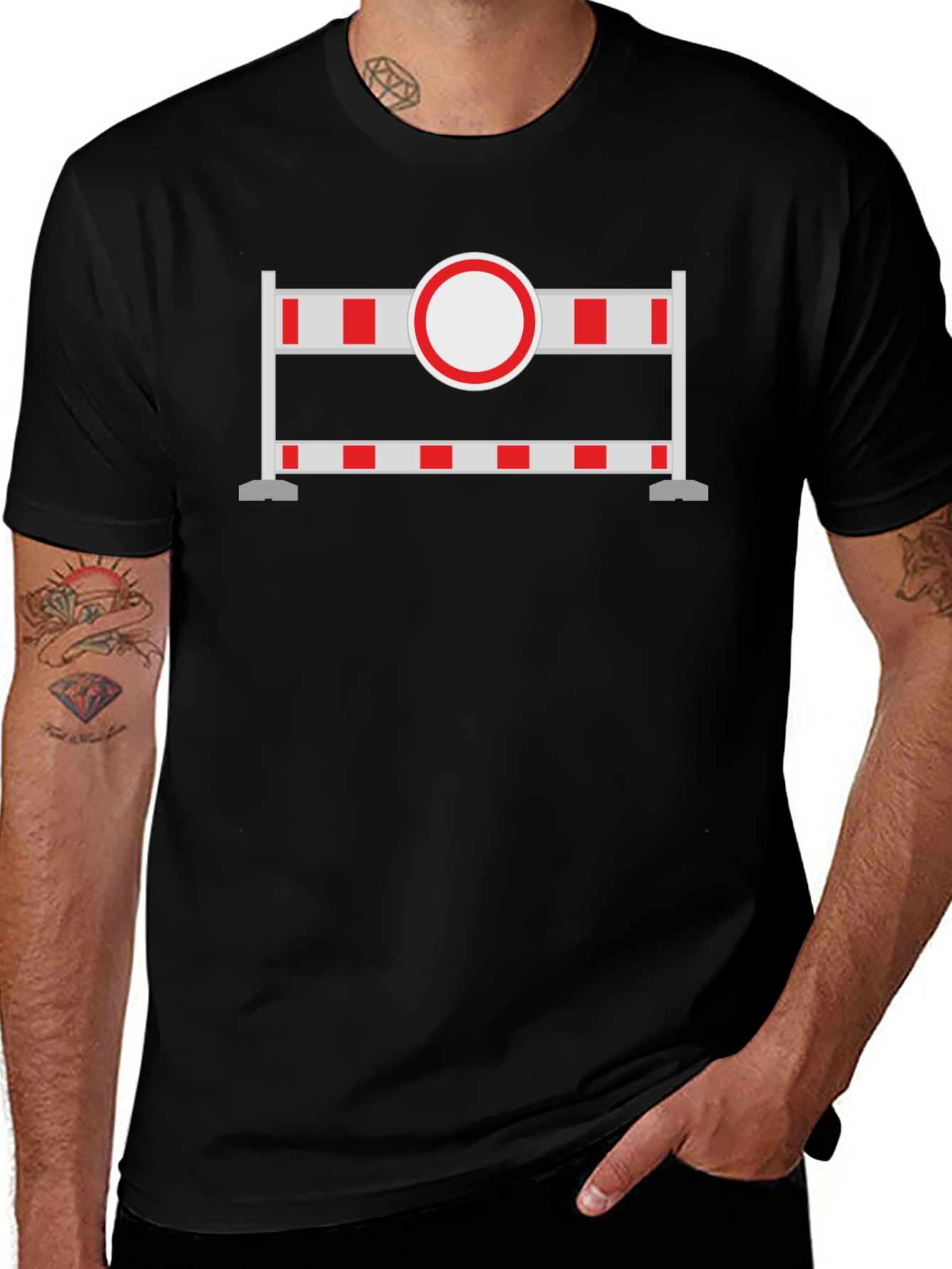 Construction Barrier T-Shirt - Unique Graphic Tee