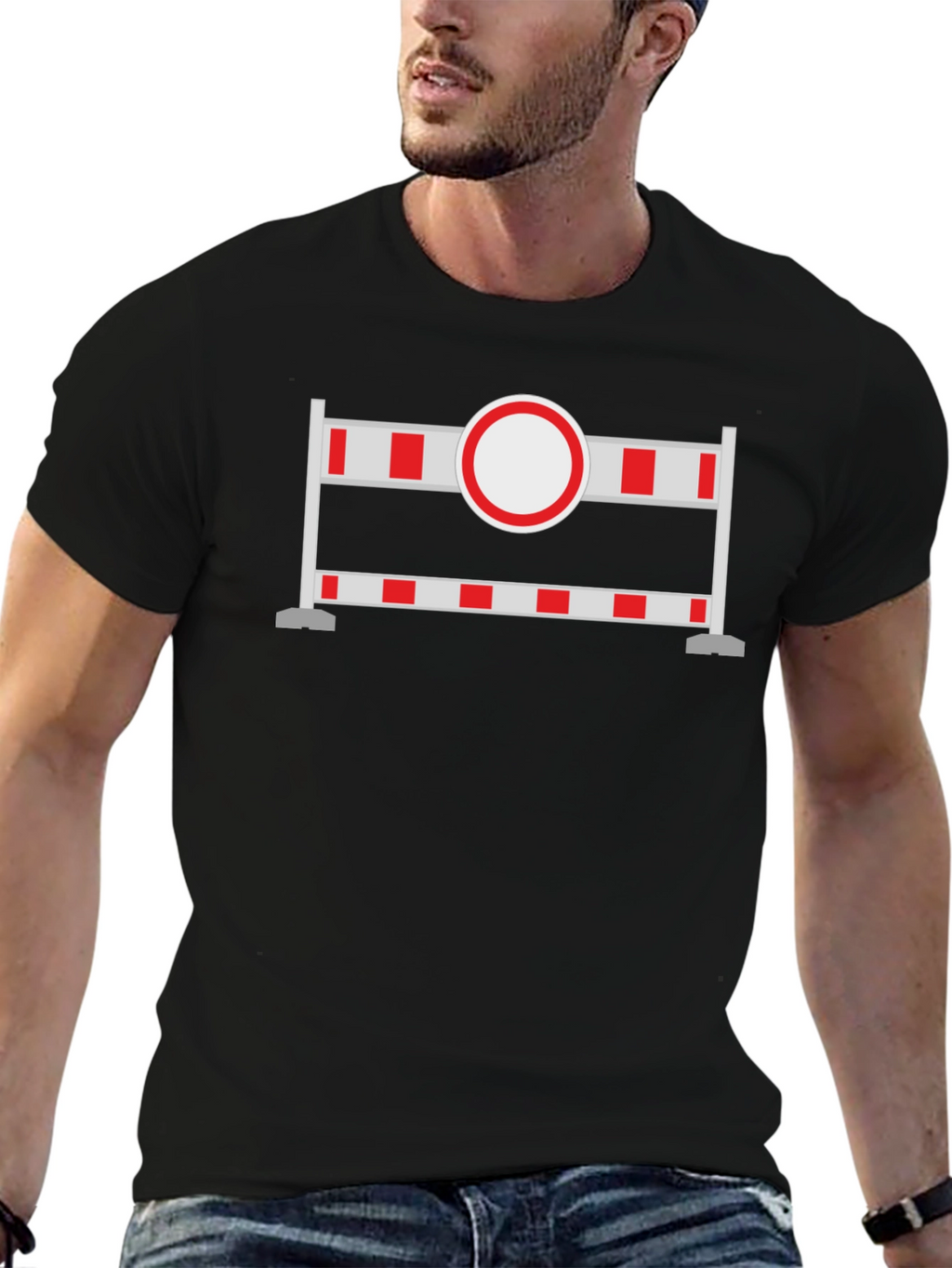 Construction Barrier T-Shirt - Unique Graphic Tee