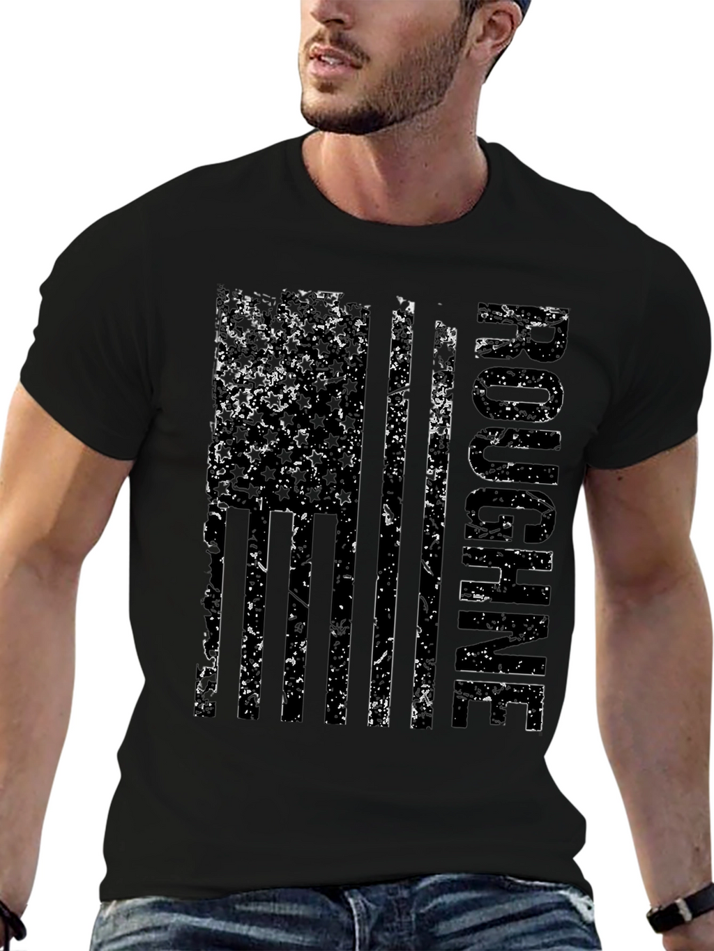 Roughneck Distressed American Flag Tee