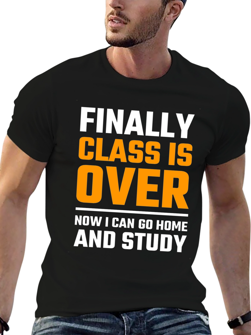 Funny Finally Class Is Over Black T-Shirt