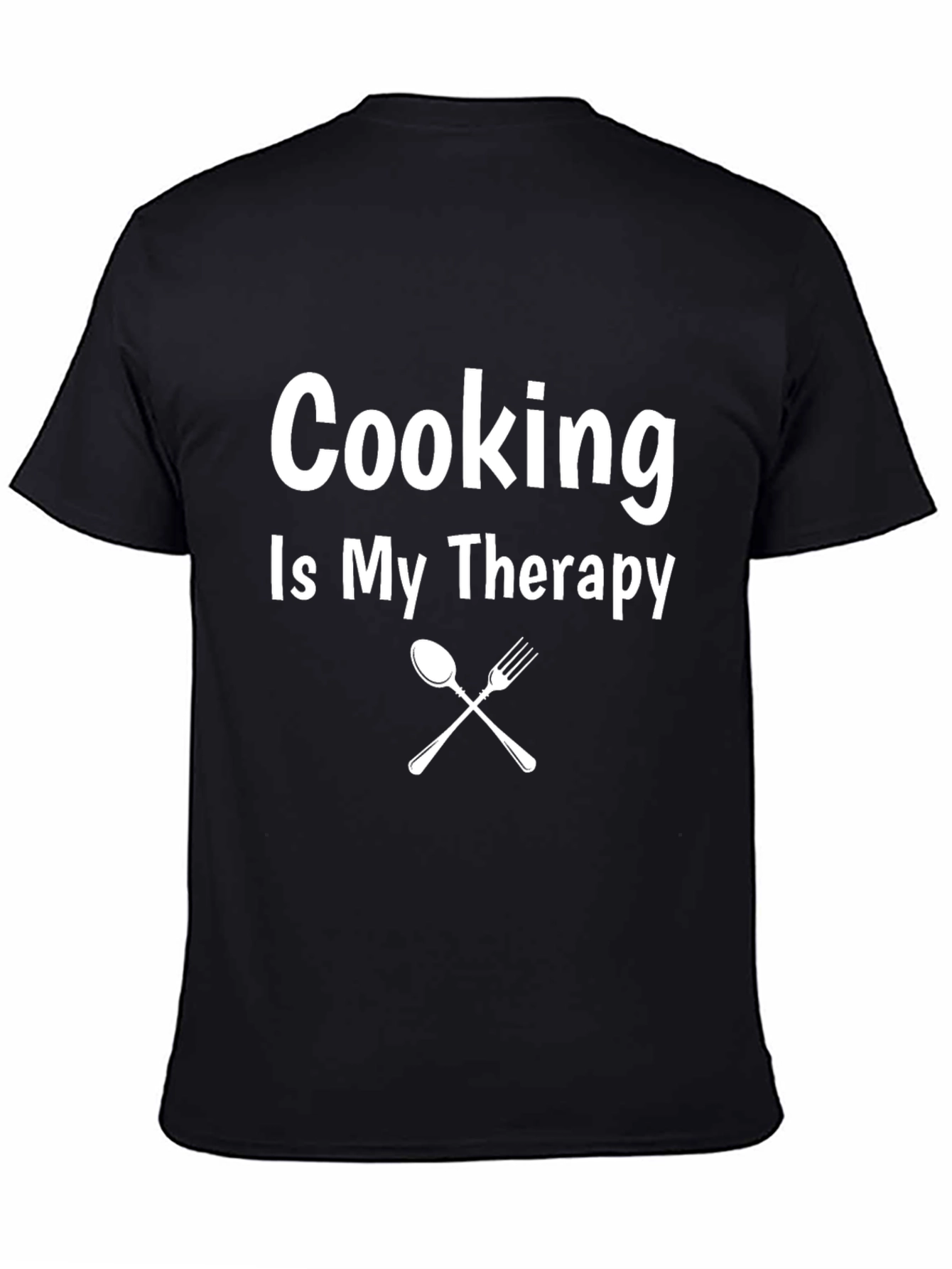 Cooking is My Therapy Black Graphic Tee