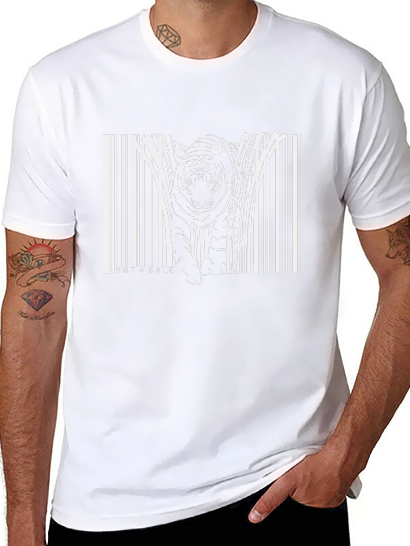 Tiger Barcode Graphic Tee - Unique Style
