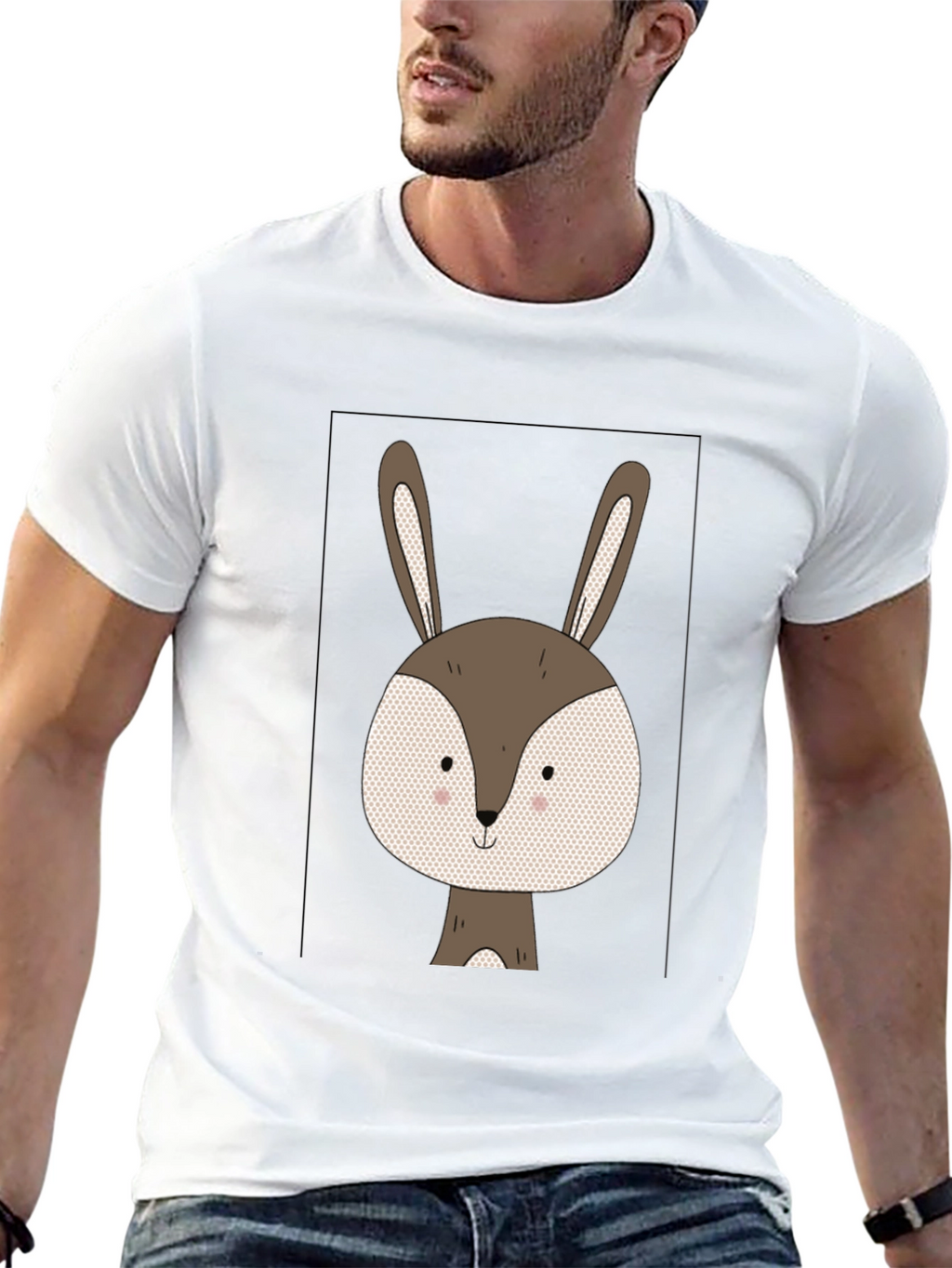 Cute Bunny Graphic Tee - Soft Cotton Blend