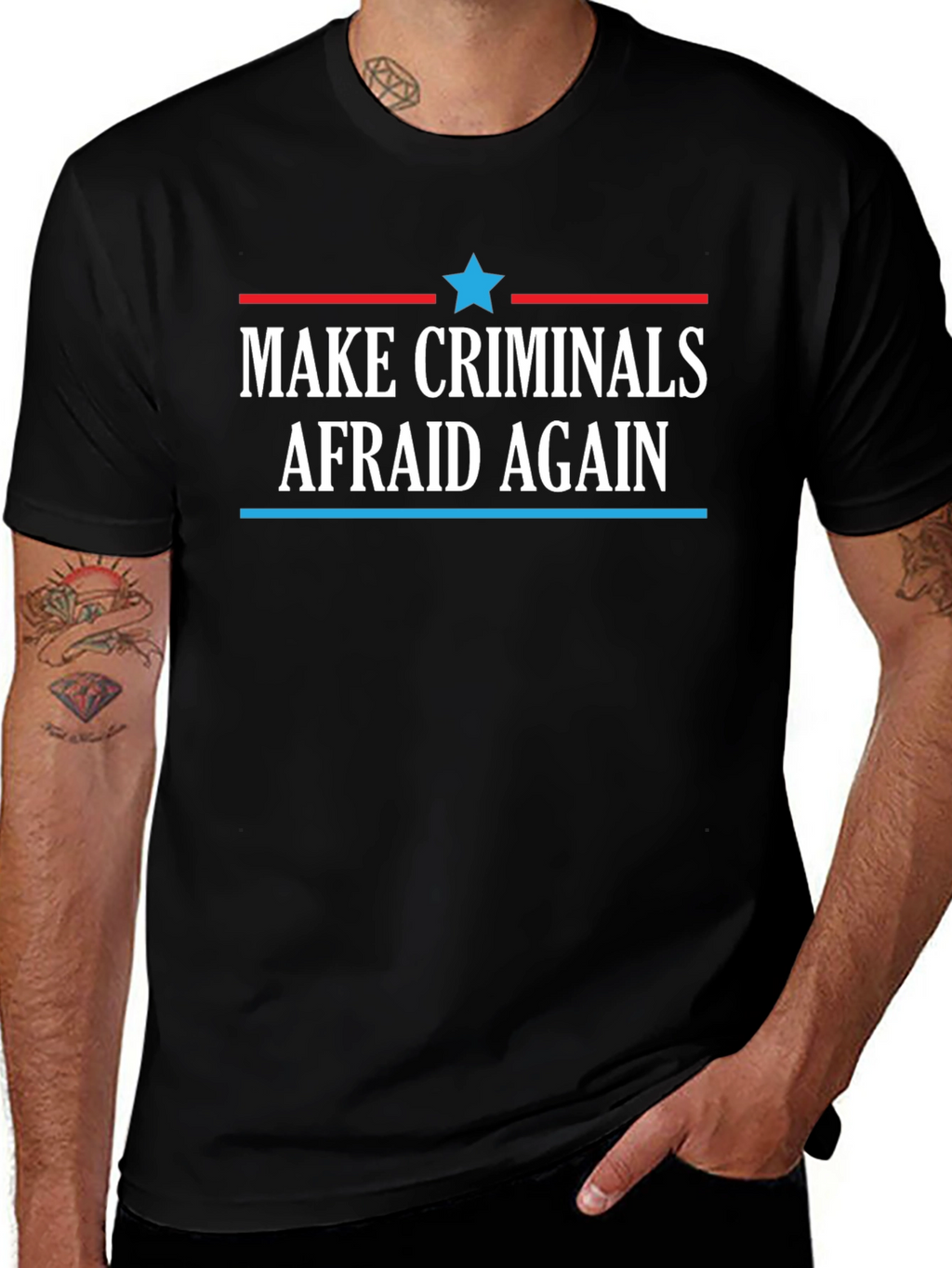 Make Criminals Afraid Again Black T-Shirt
