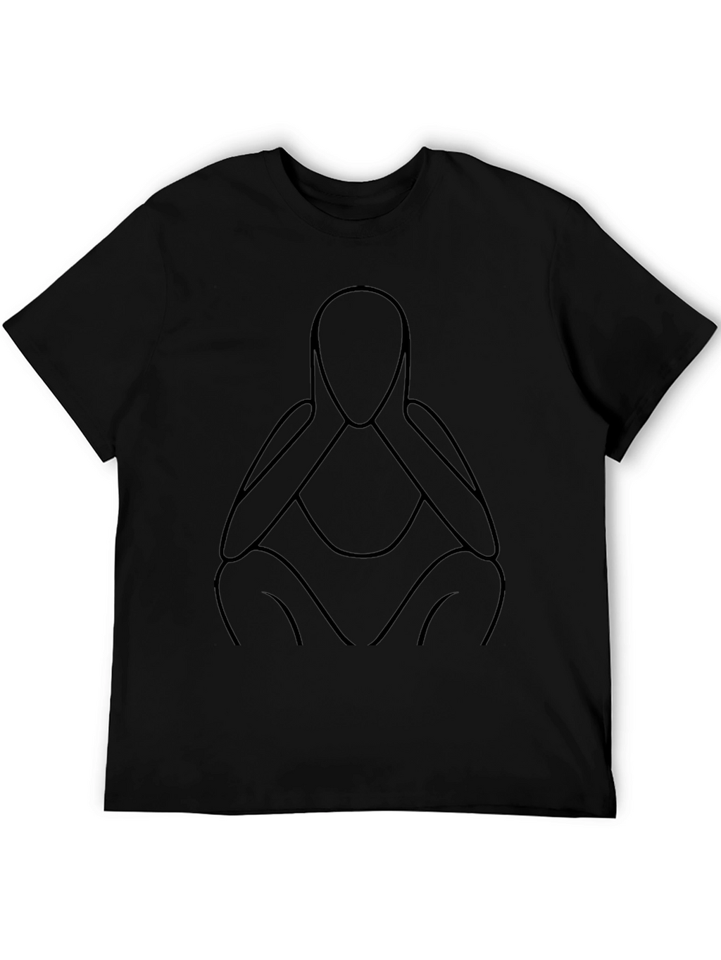 Abstract Figure Tee - Minimalist Black T-Shirt