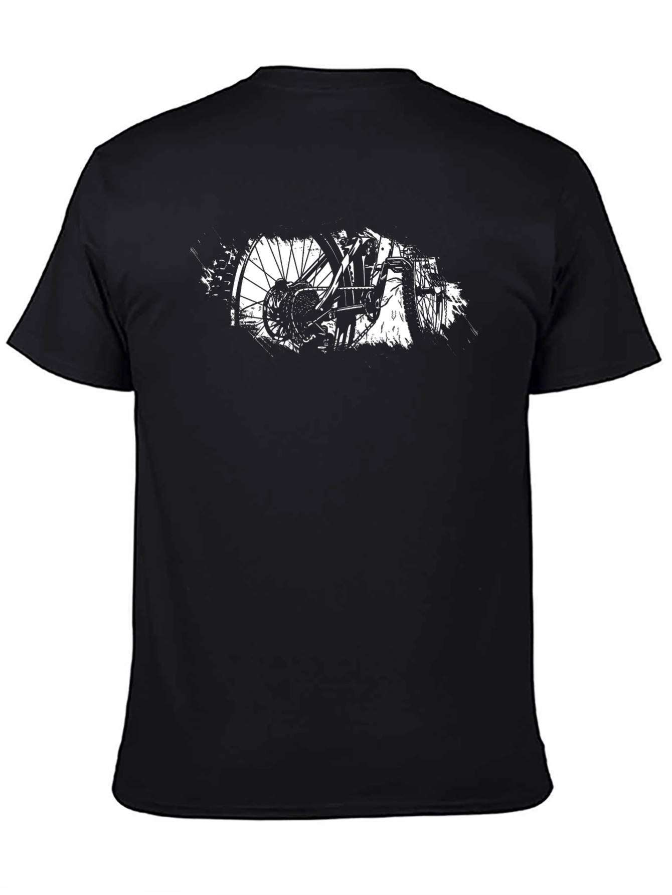 Bike Art Graphic Tee - Black Cotton Blend