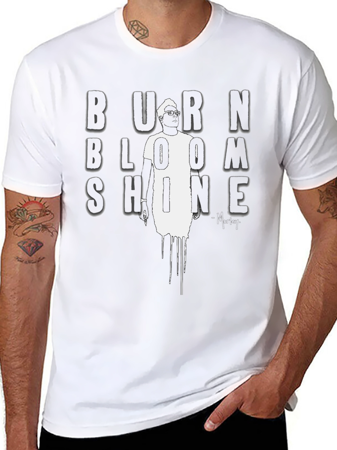 Burn Bloom Shine Black Graphic Tee