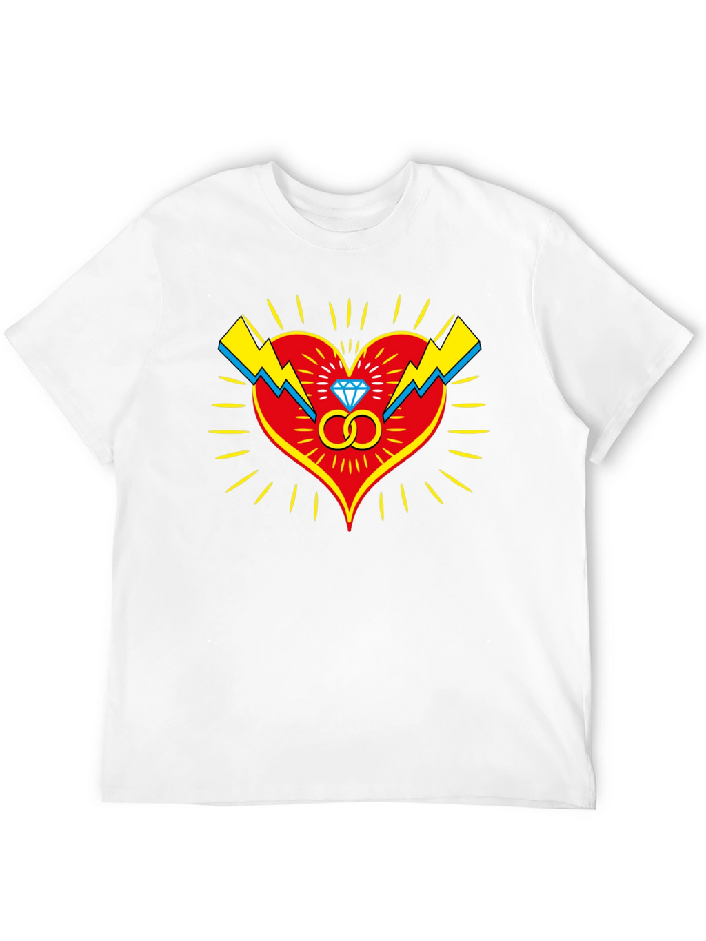 Heart & Rings Graphic Tee - Stylish Black T-Shirt