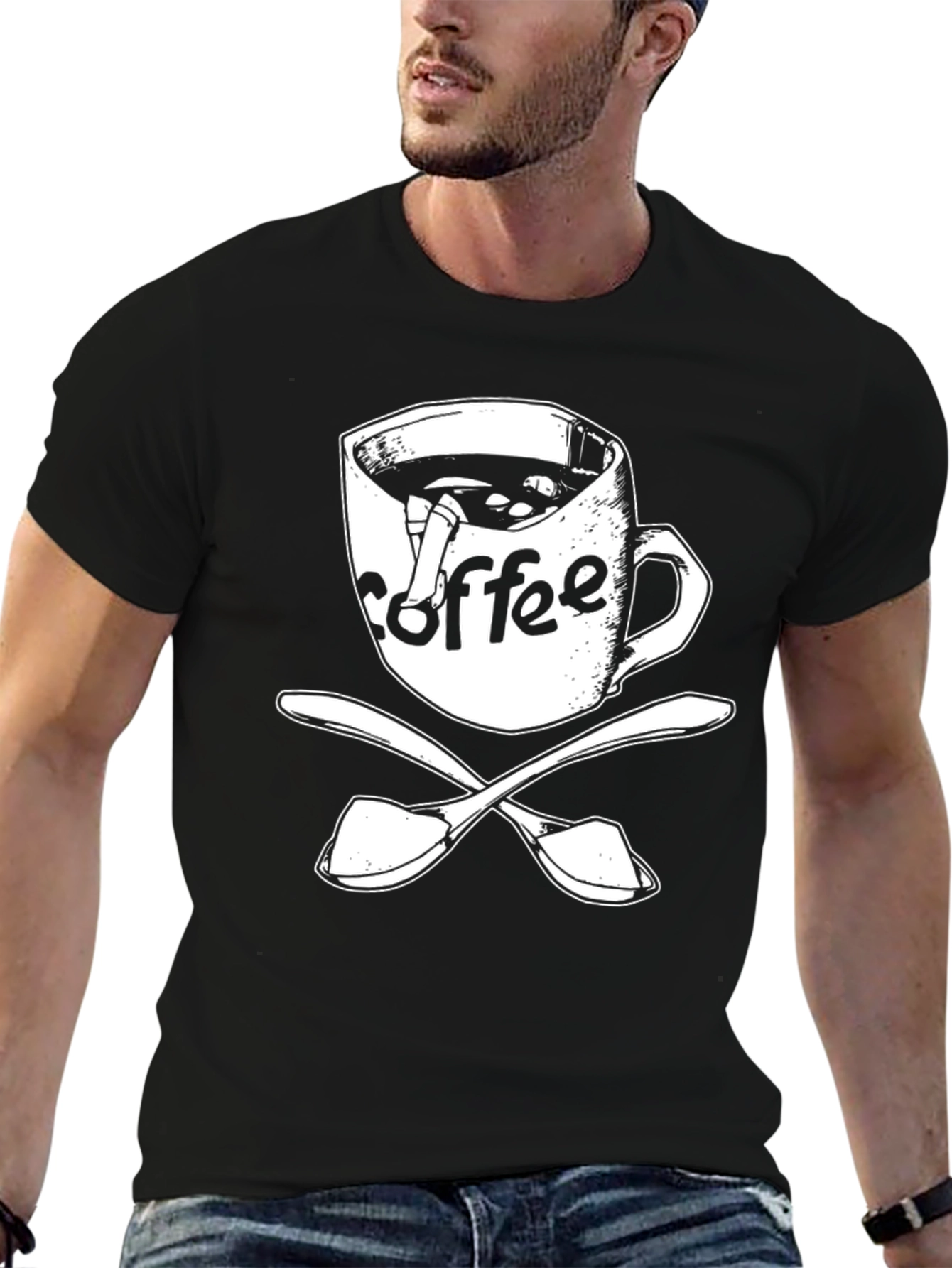 Coffee Pirate T-Shirt - Skull Spoon Design