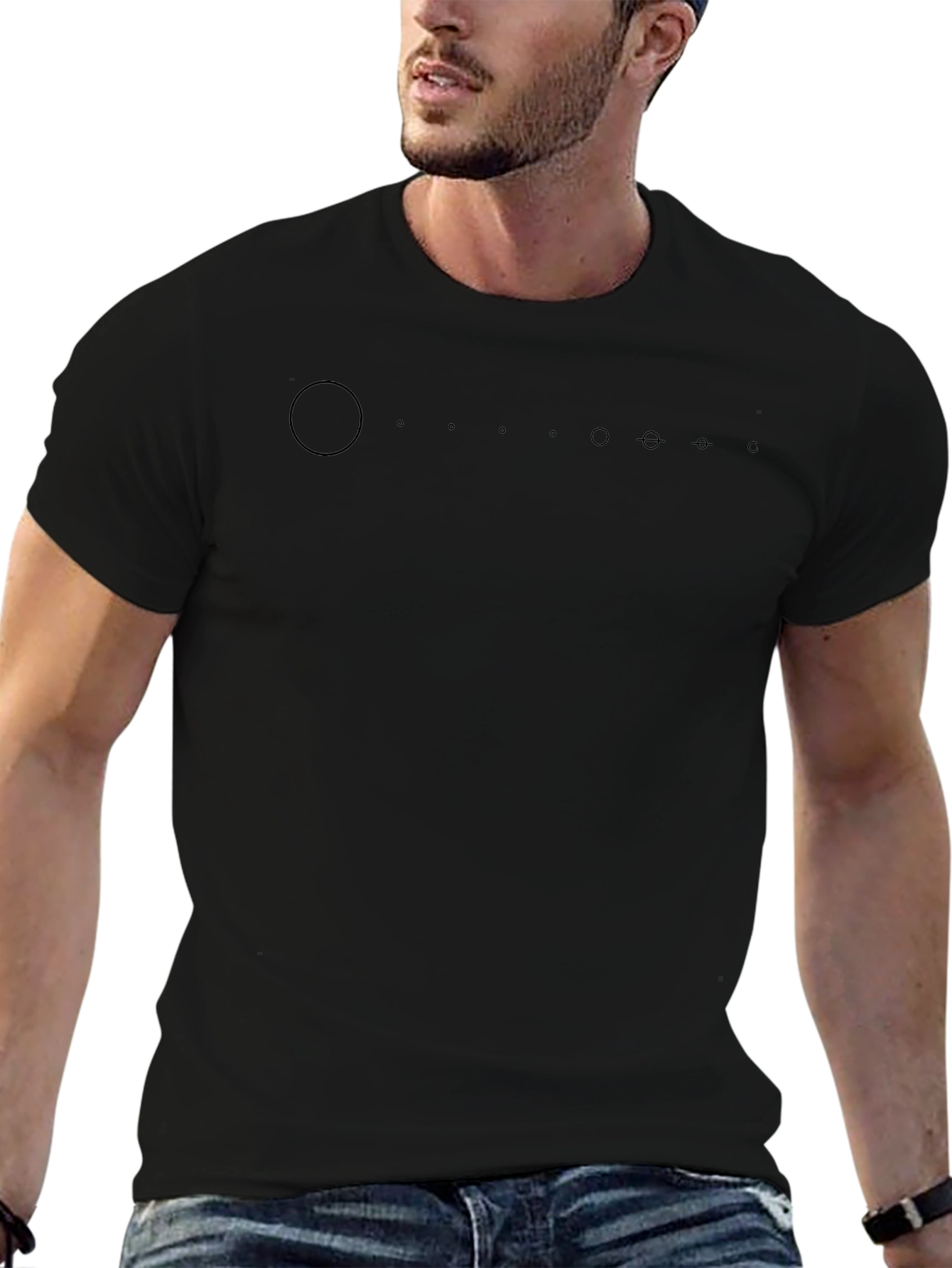 Minimalist Planets T-Shirt - Black Cotton Tee
