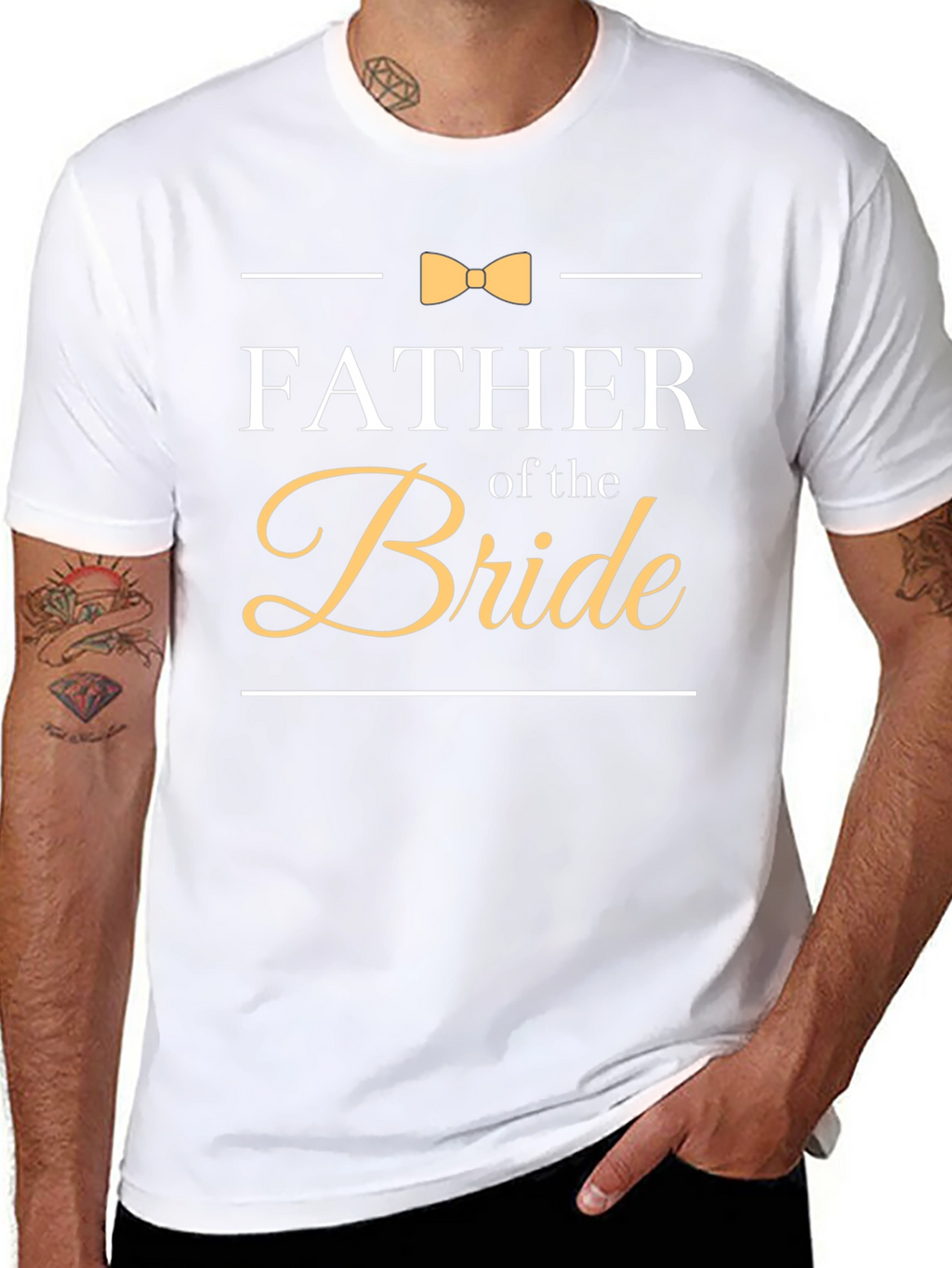 Father of the Bride T-Shirt Bowtie Wedding Tee