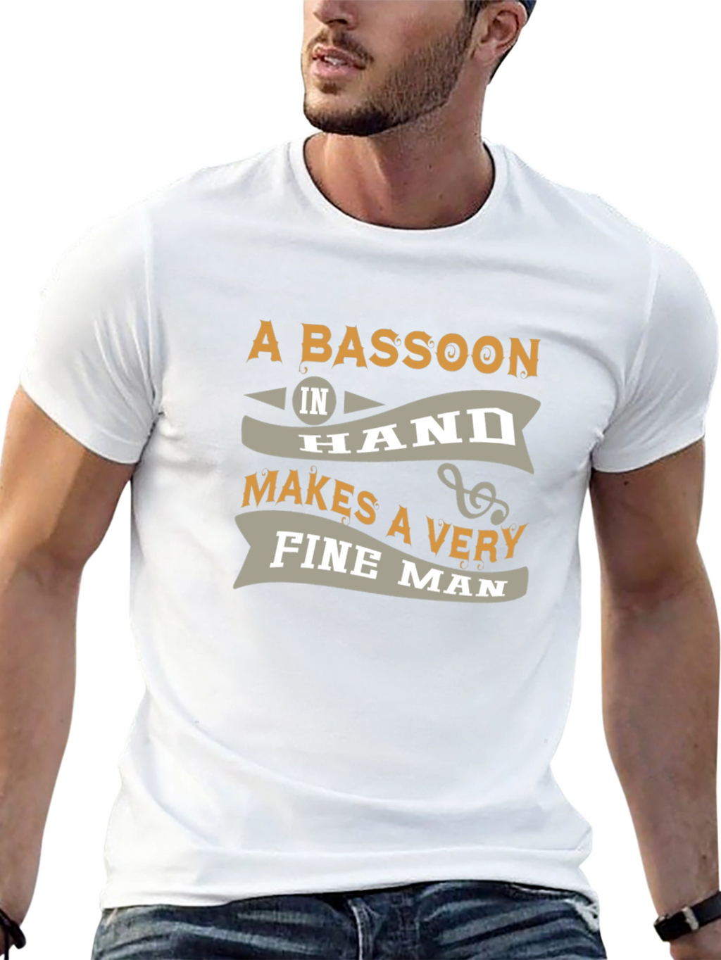 Bassoon Fine Man Graphic Tee - Black