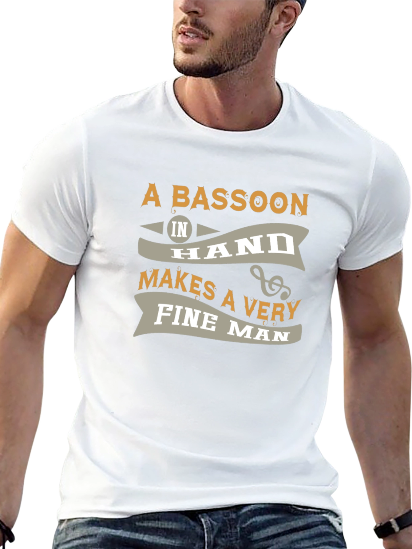 Bassoon Fine Man Graphic Tee - Black