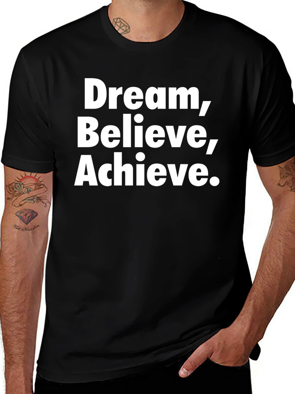 Dream Believe Achieve Black T-Shirt