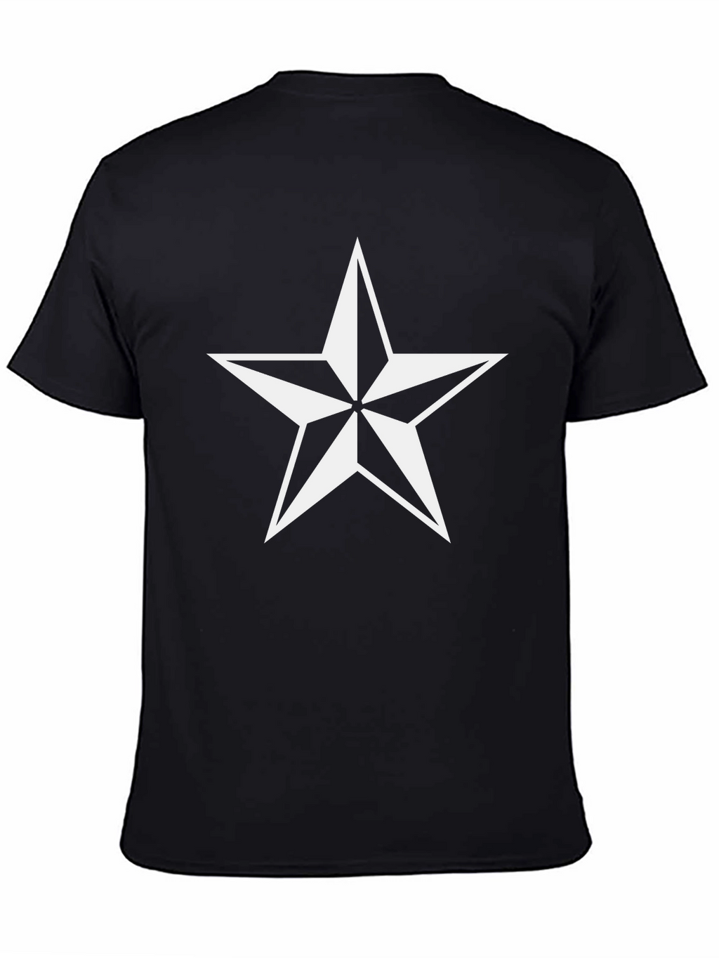 Black T-Shirt with White Star Design
