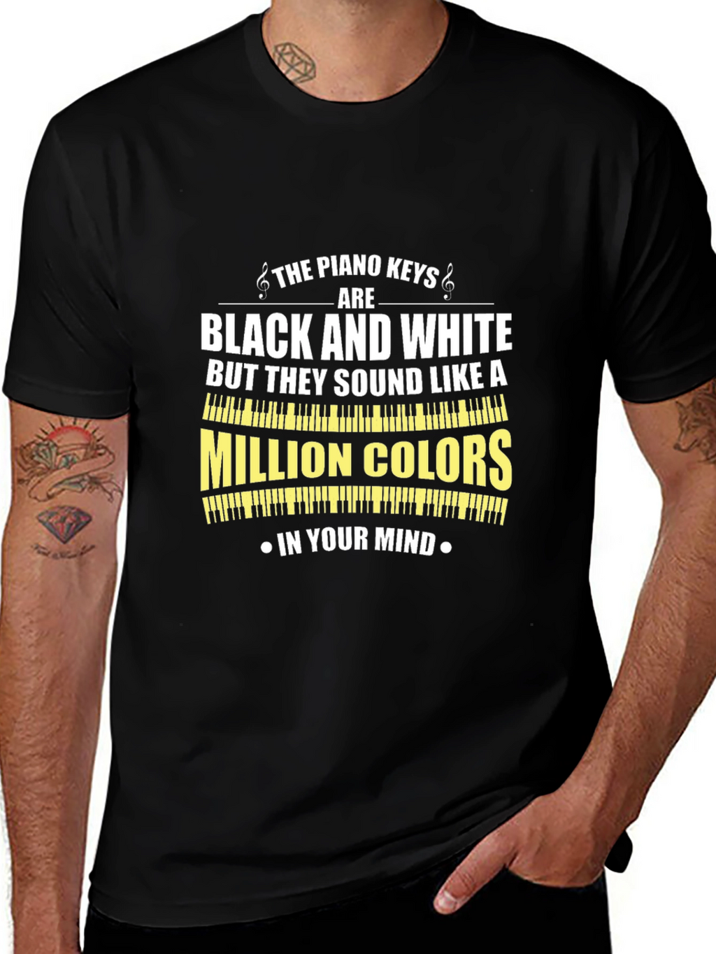 Piano Keys Black and White T-Shirt