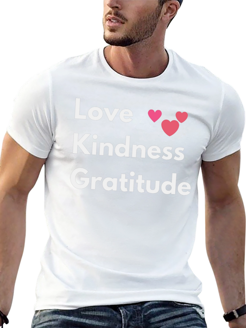 Love Kindness Gratitude Graphic Tee - Black