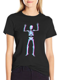 3D Skeleton Graphic Tee - Black