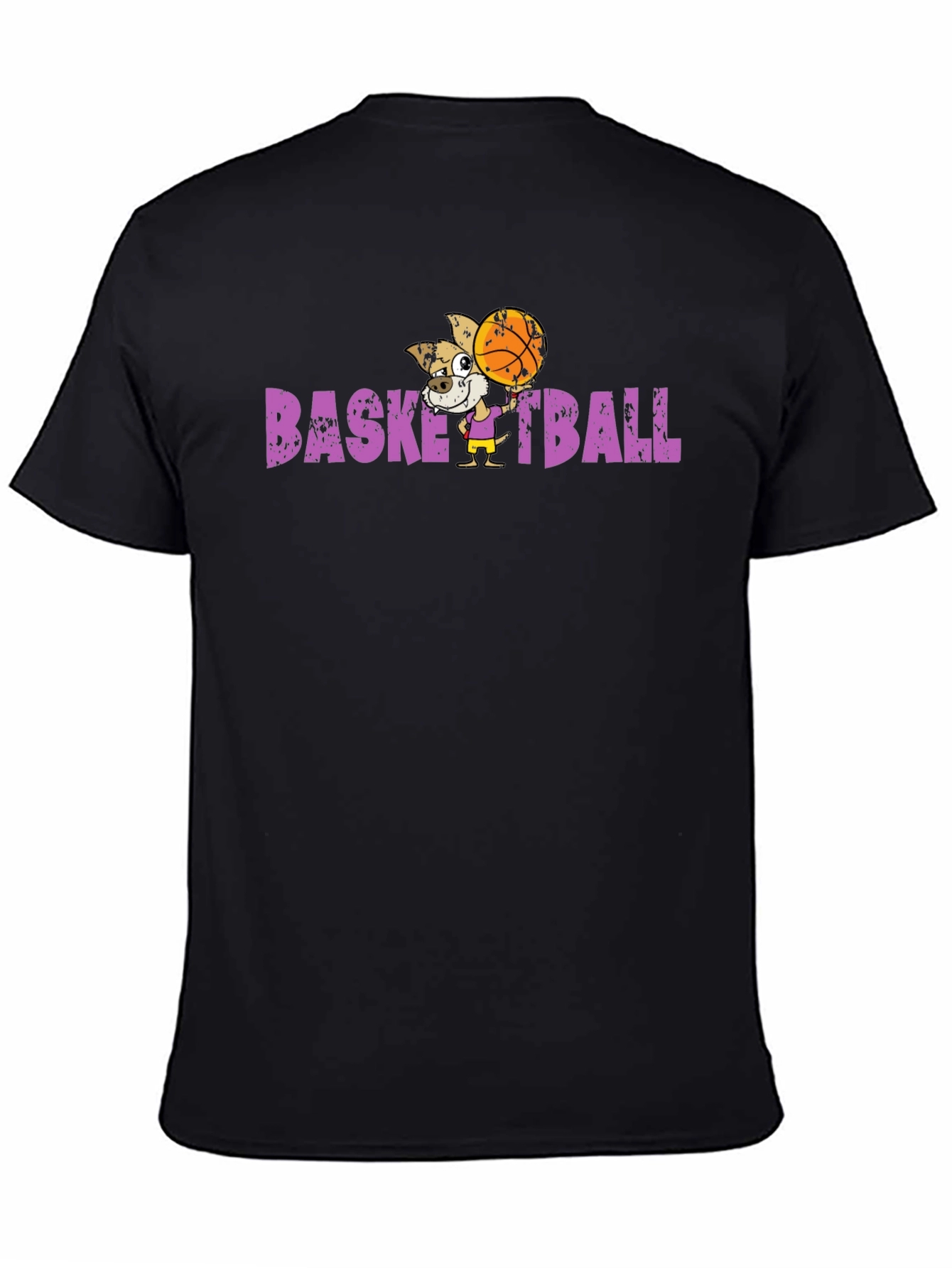 Basketball Bulldog T-Shirt - Novelty Graphic Tee