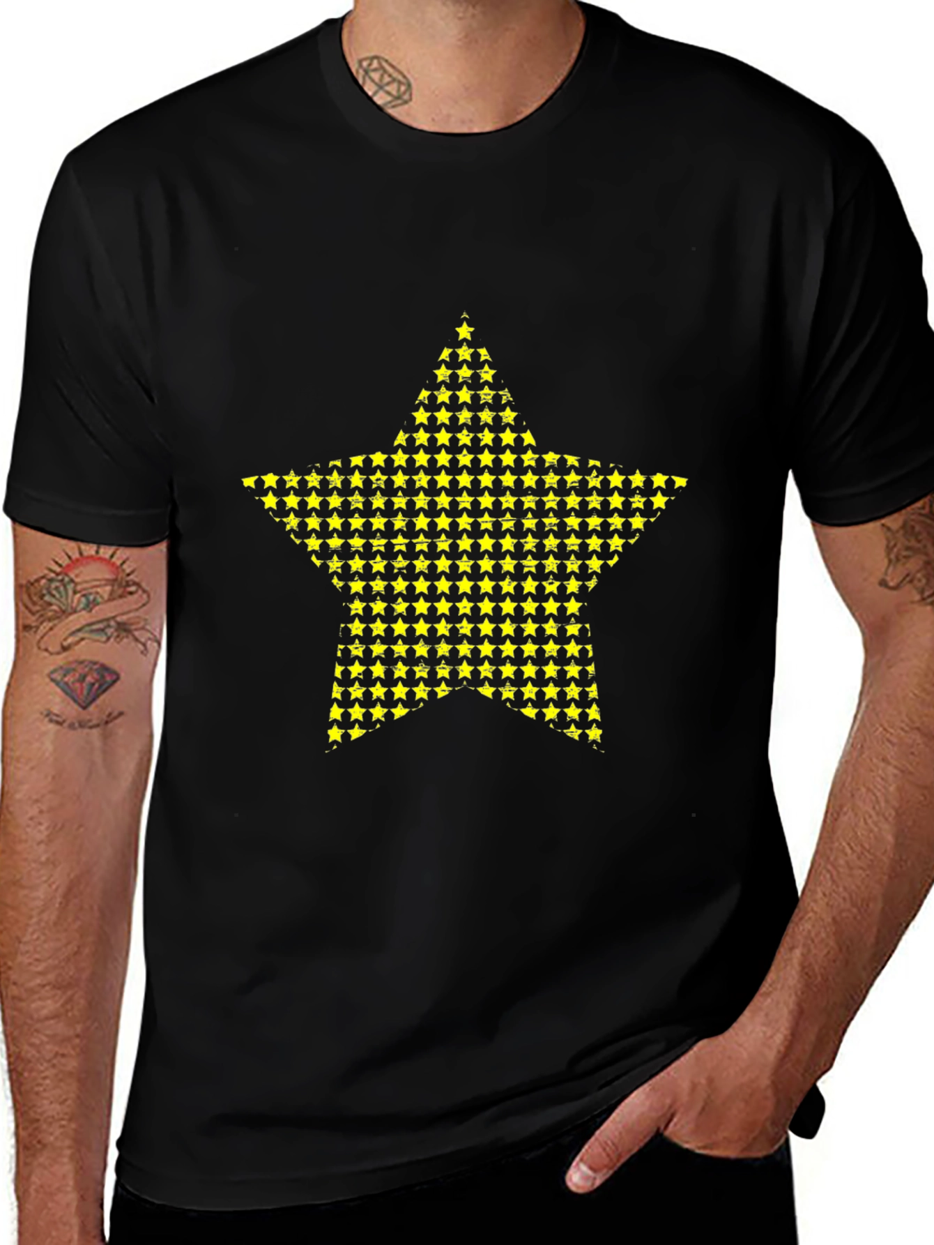 Starry Star Black T-Shirt - Casual Style