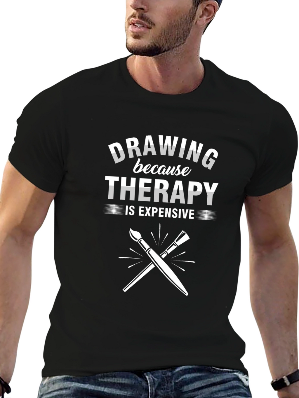 Drawing Therapy Tee - Artist Humor Shirt