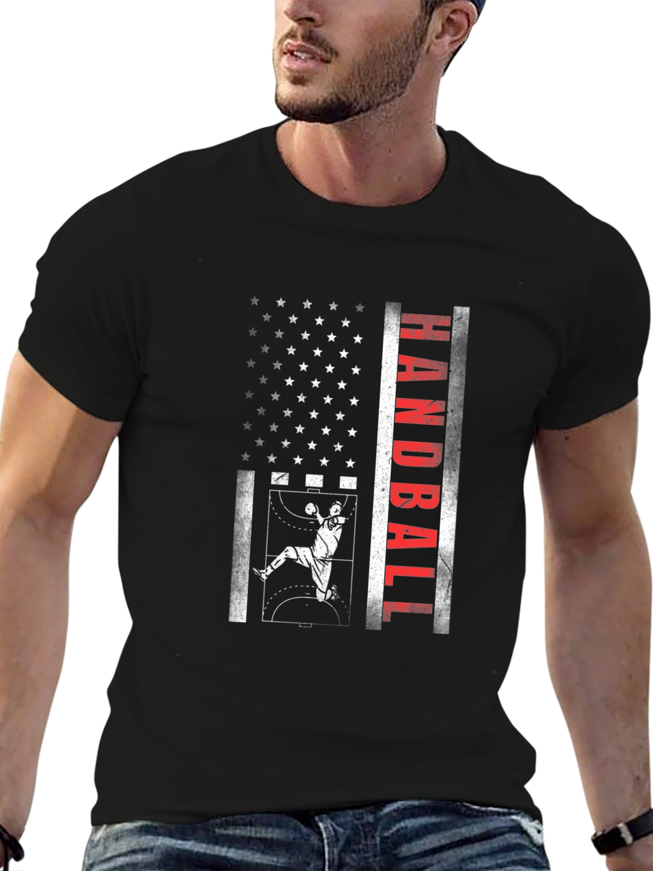 Handball American Flag Graphic Tee