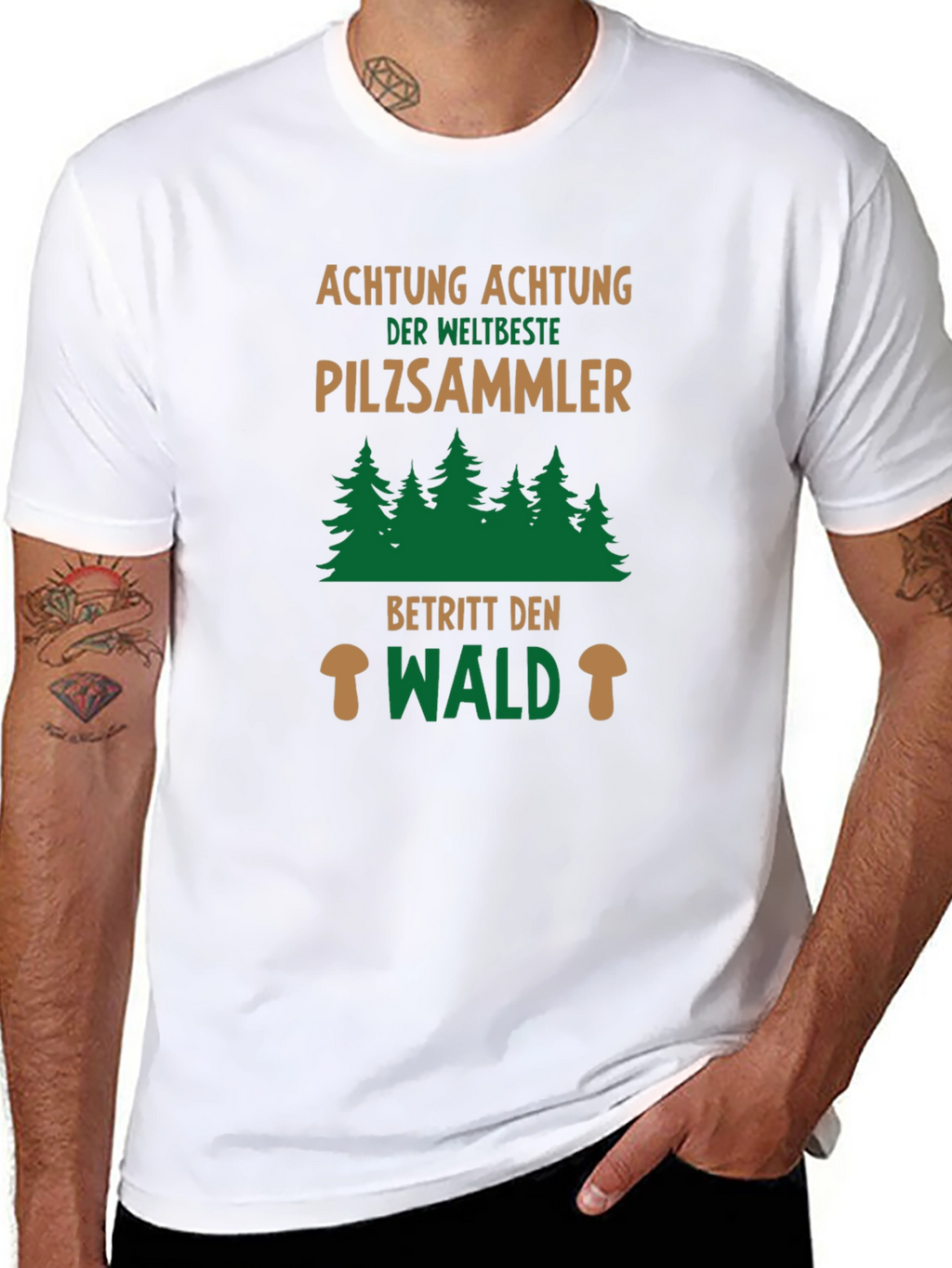 Pilzsammler T-Shirt - Mushroom Hunter Forest Tee