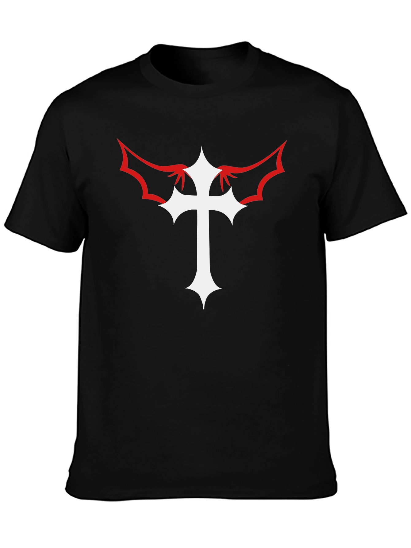 Cross With Wings Black Graphic Tee