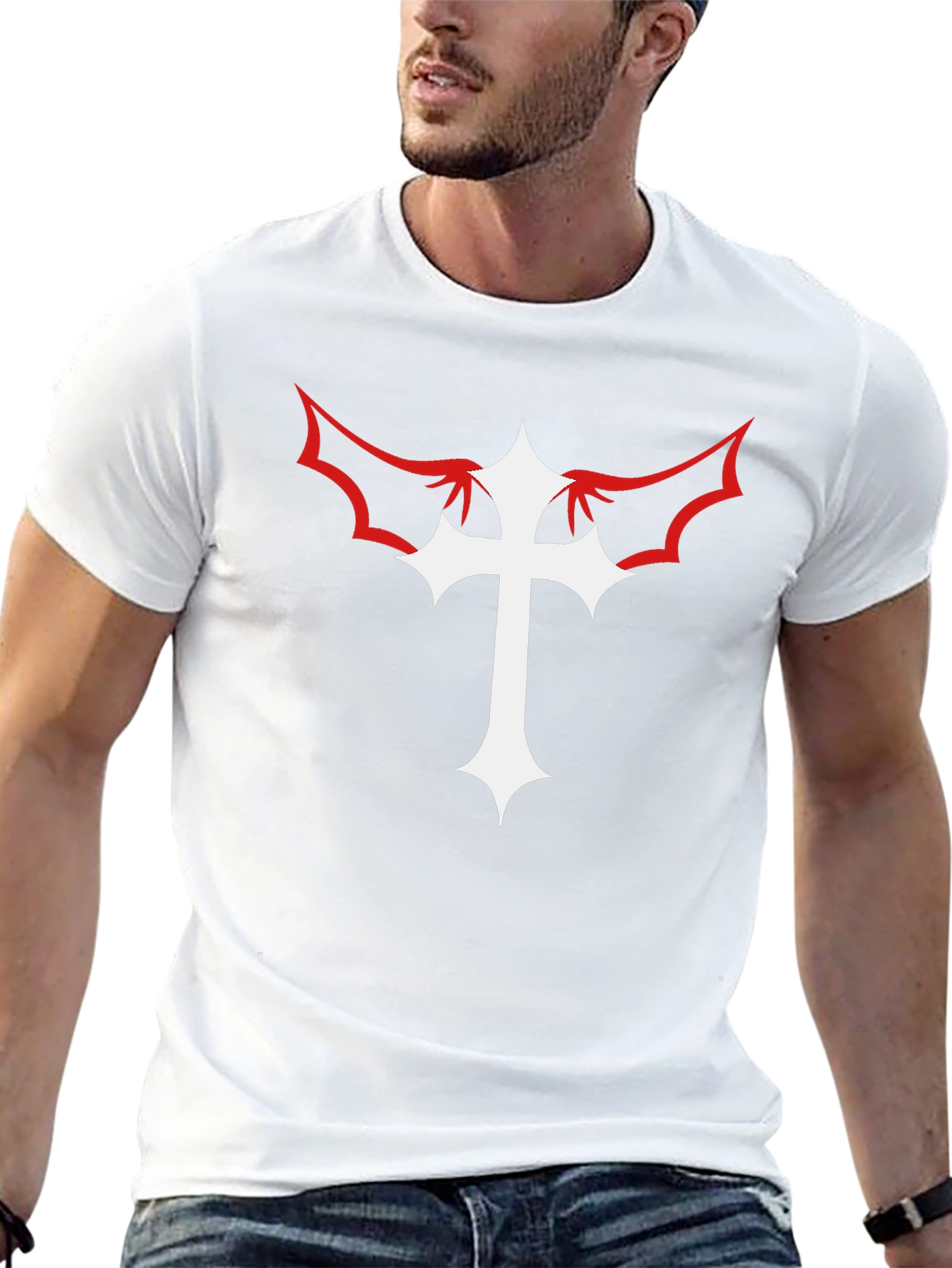 Cross With Wings Black Graphic Tee