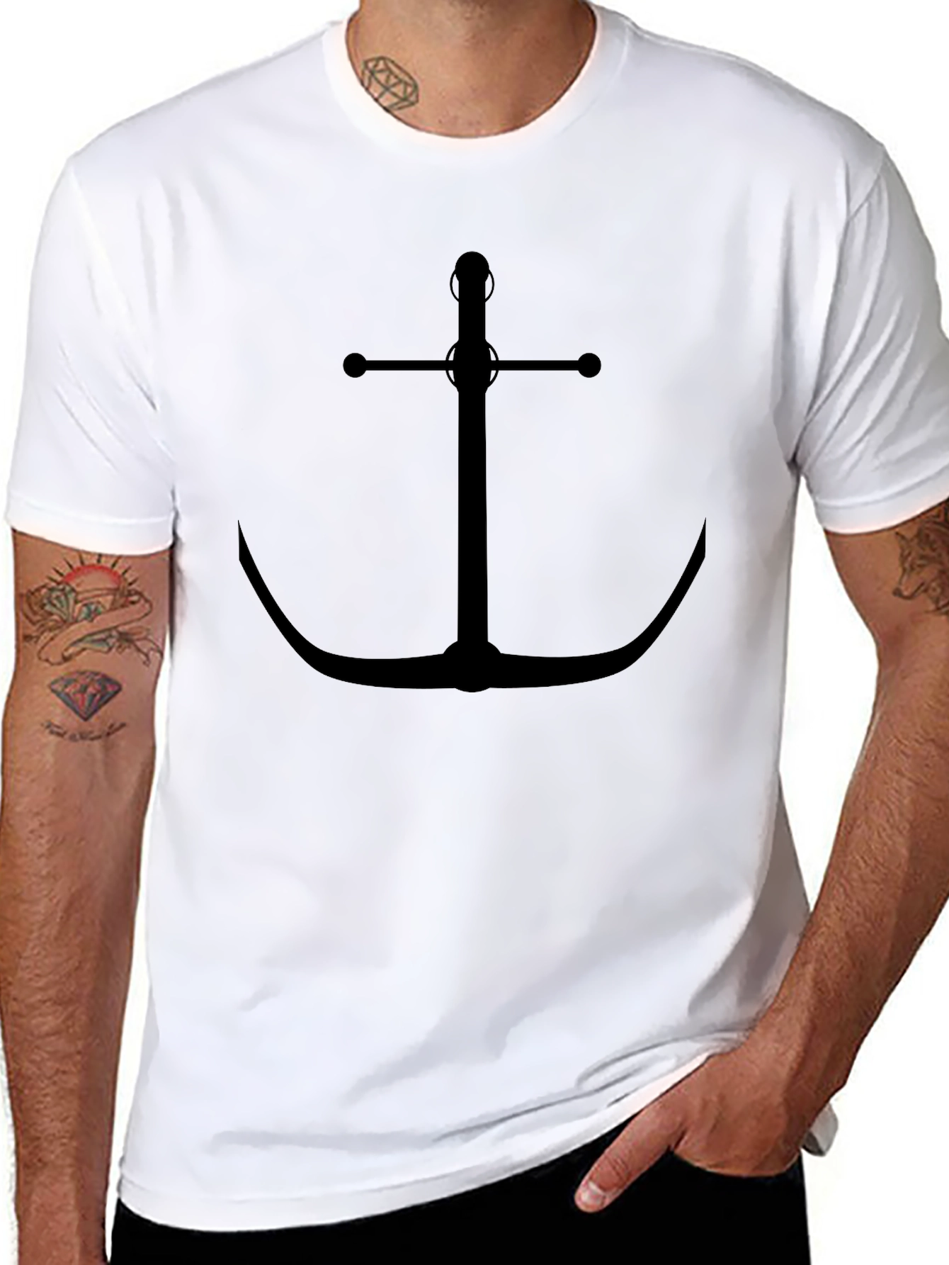 Anchor Graphic Black T-Shirt - Nautical Style