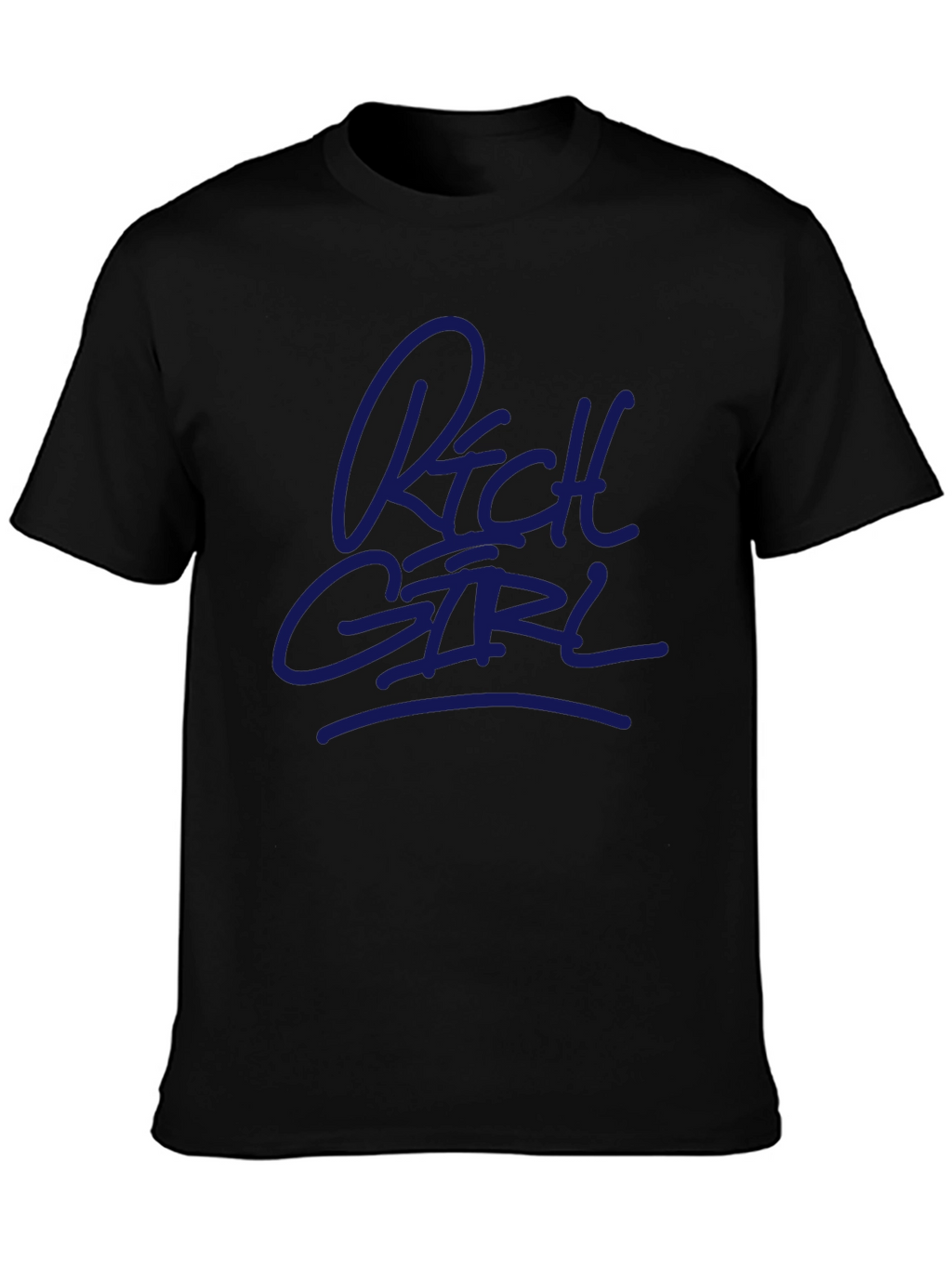Rich Girl Graphic T-Shirt - Black Crew Neck