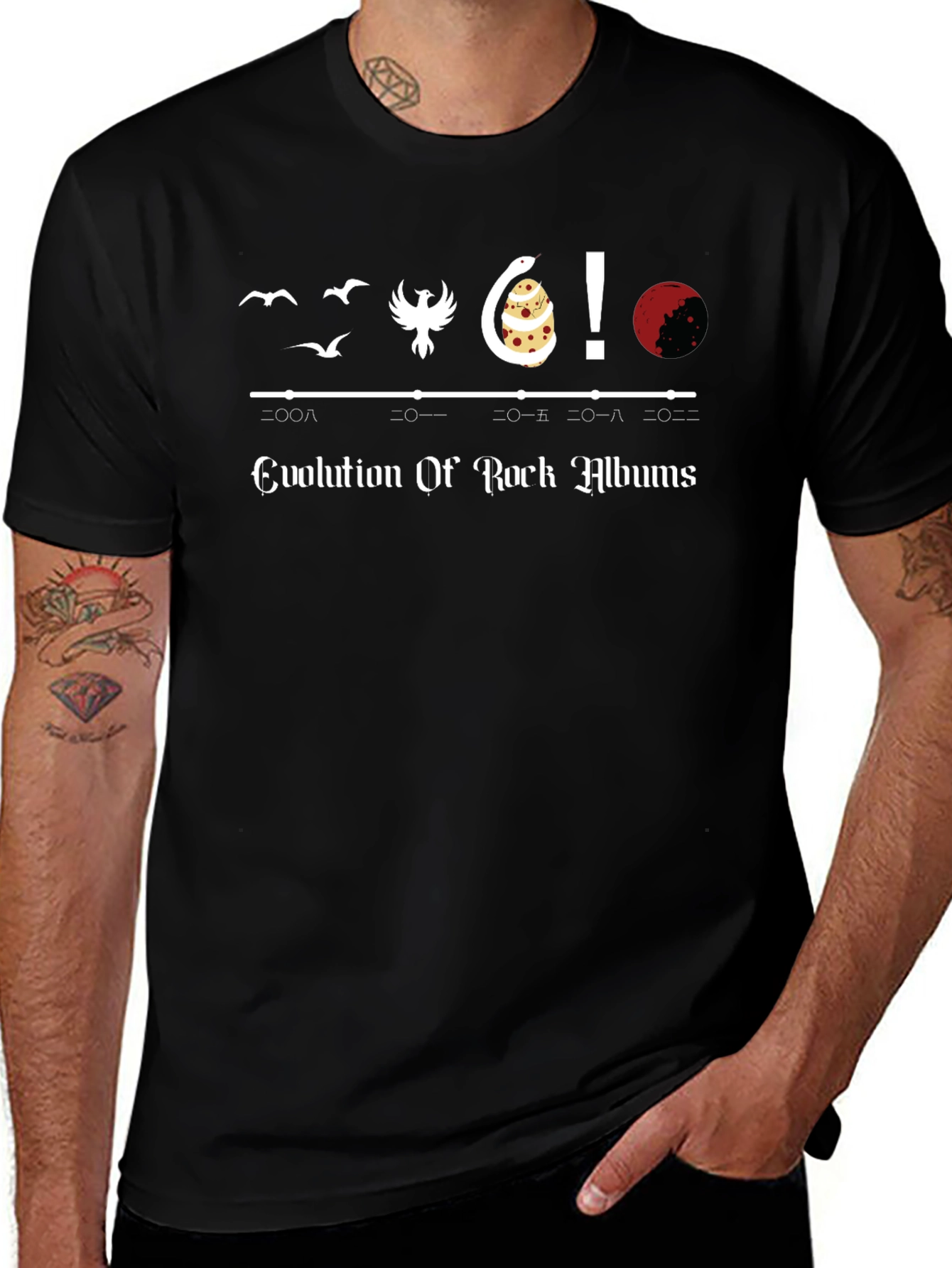 Evolution of Rock Albums Graphic Tee