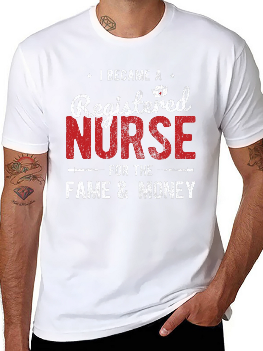 Registered Nurse Fame and Money Graphic Tee