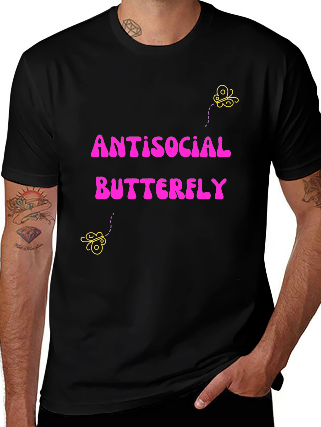 Antisocial Butterfly Graphic Tee - Quirky Comfort