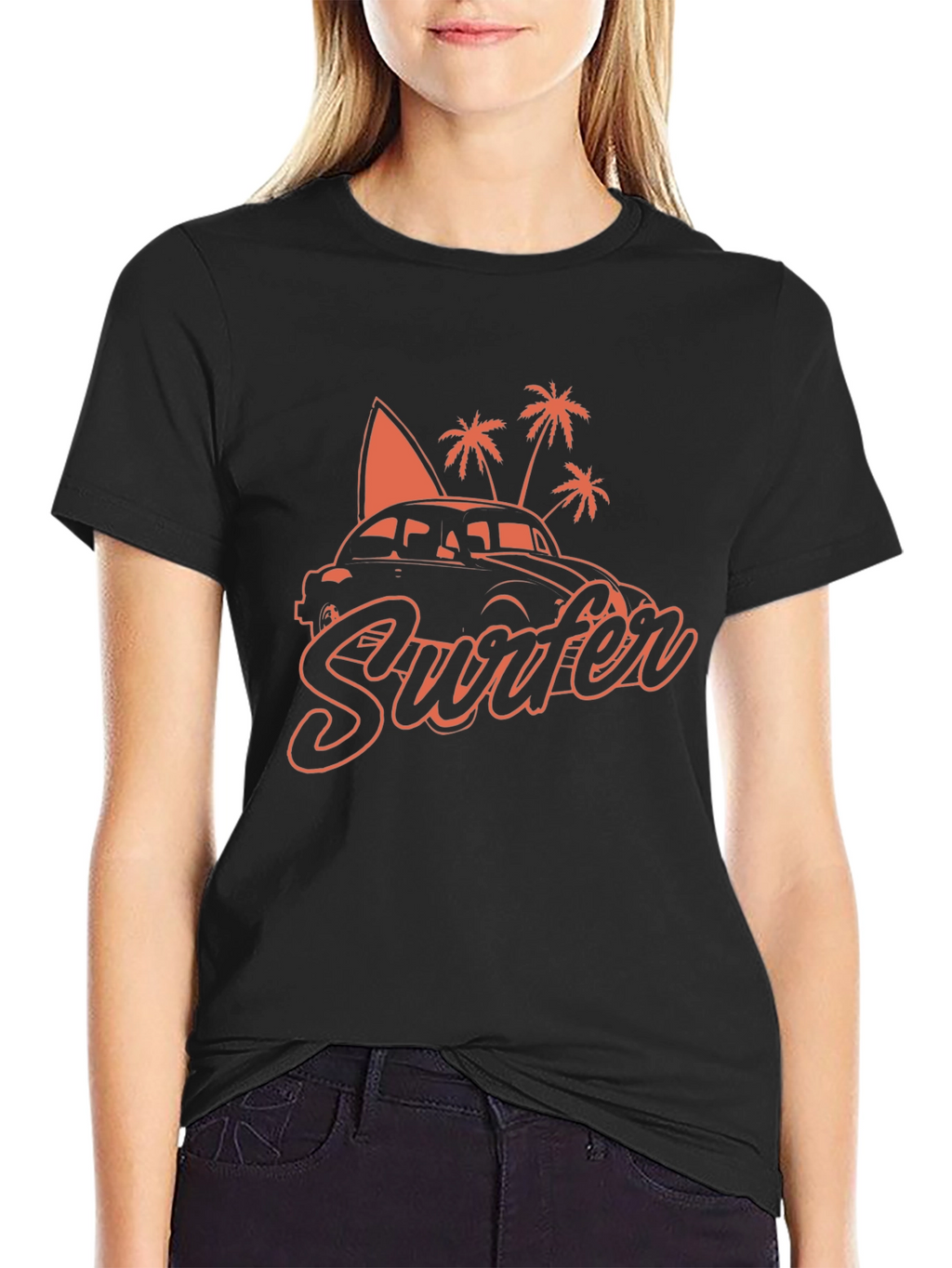 Retro Surfer Car T-Shirt - Black