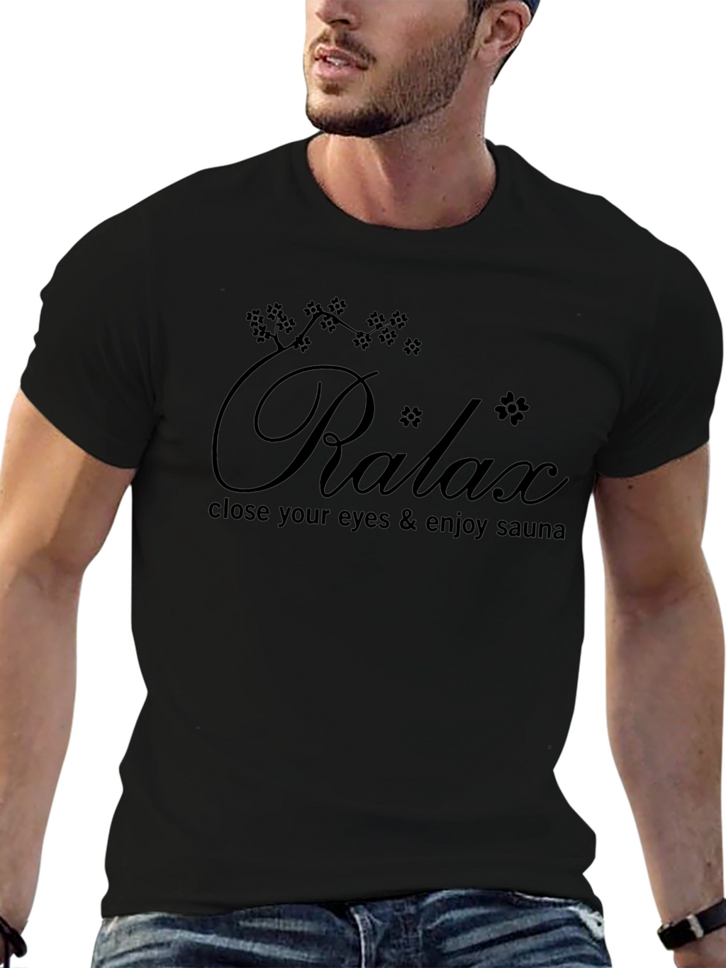 Relax Sauna T-Shirt - Black Graphic Tee