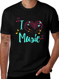 I Love Music T-Shirt Musical Heart Design