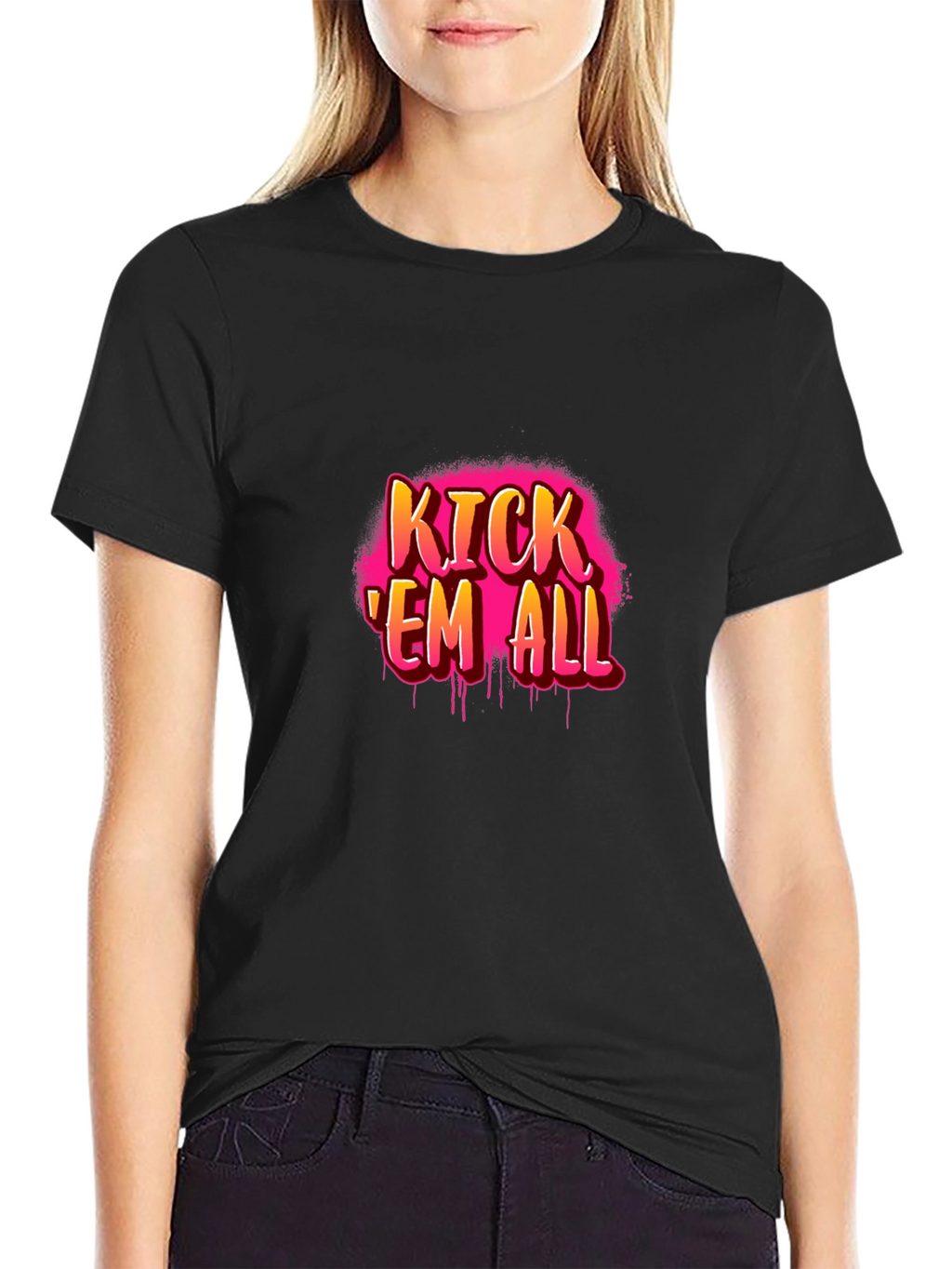 Kick Em All Graphic Tee - Edgy Streetwear