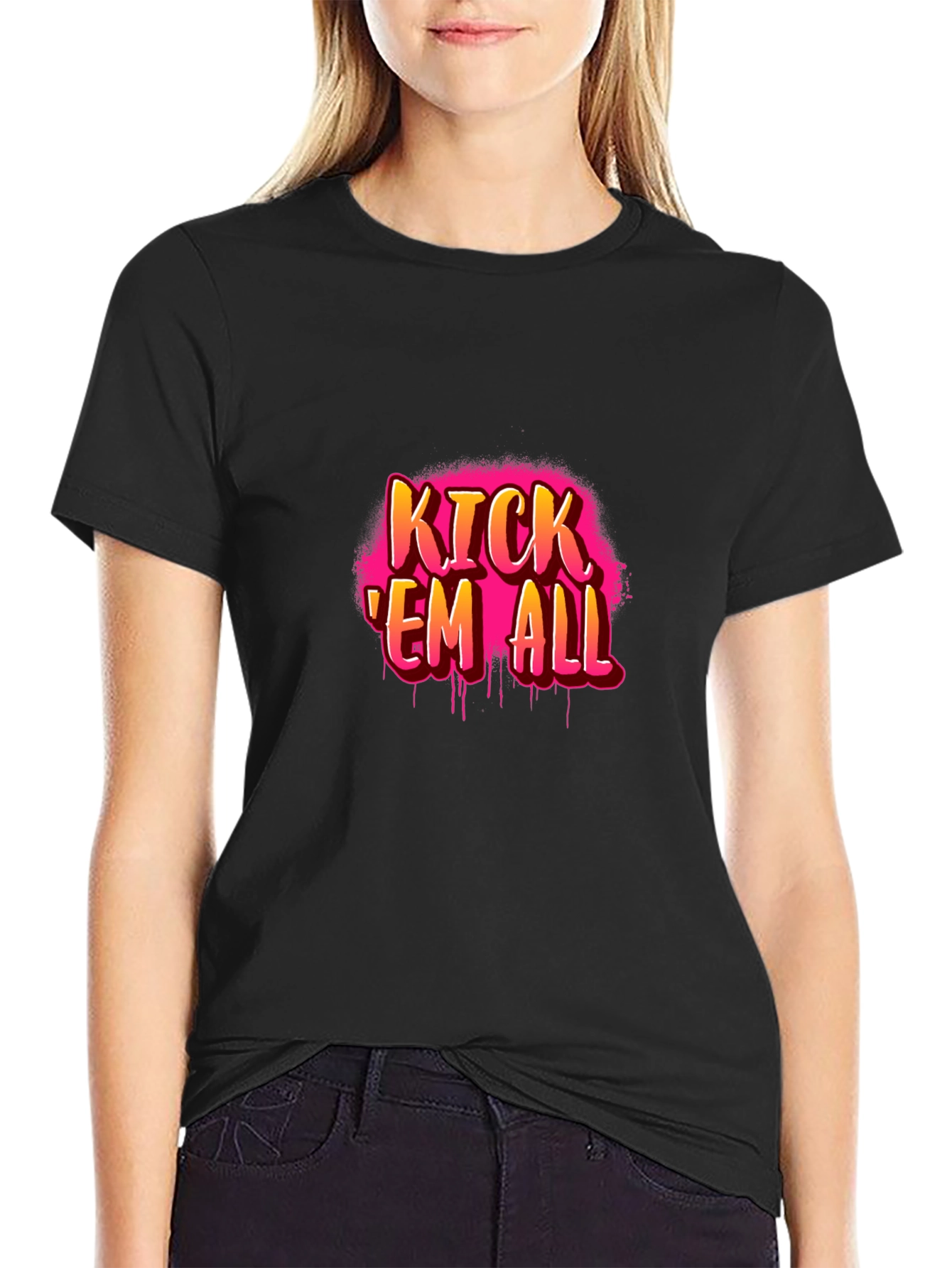 Kick Em All Graphic Tee - Edgy Streetwear